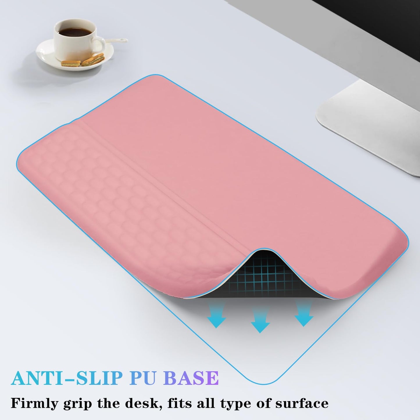 Computer Keyboard Stand with Wrist Rest, Ergonomic Tilted Keyboard Holder - Keyboard Riser with