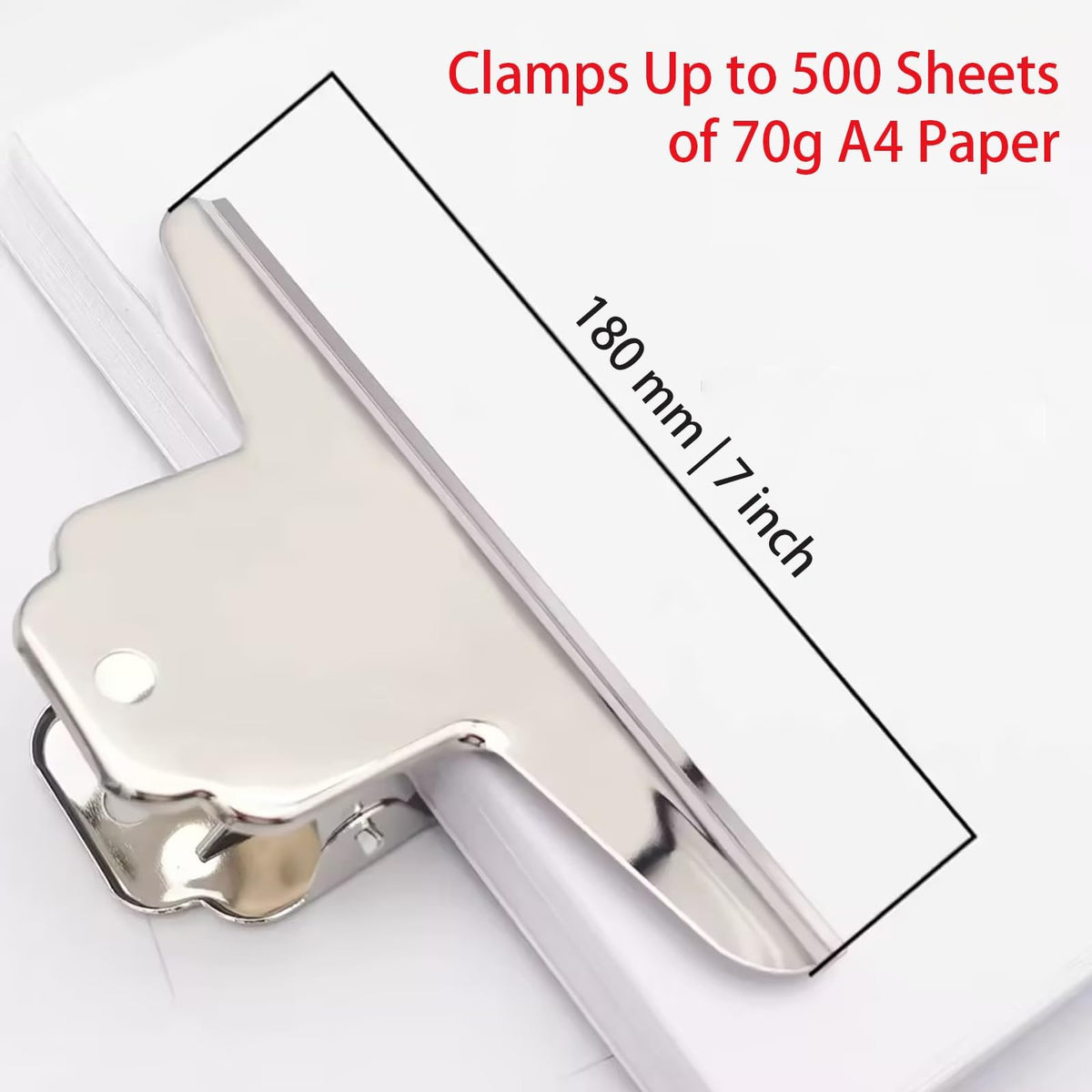 Extra Large Bull Paper Clips, 7 Inch - 12 Pack, Silver, 180 mm, Stainless Steel Mountain Binder