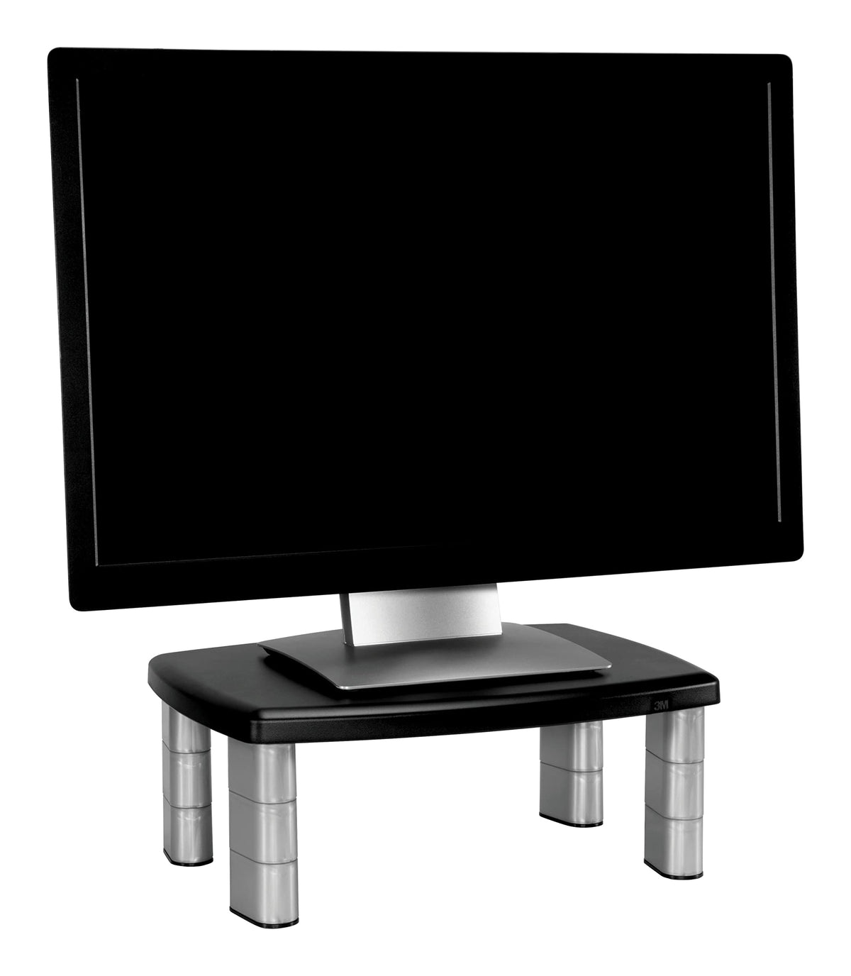 3M Adjustable Monitor Stand, Three Leg Segments, Simply Adjust Height from 1" to 5 7/8", Holds Up