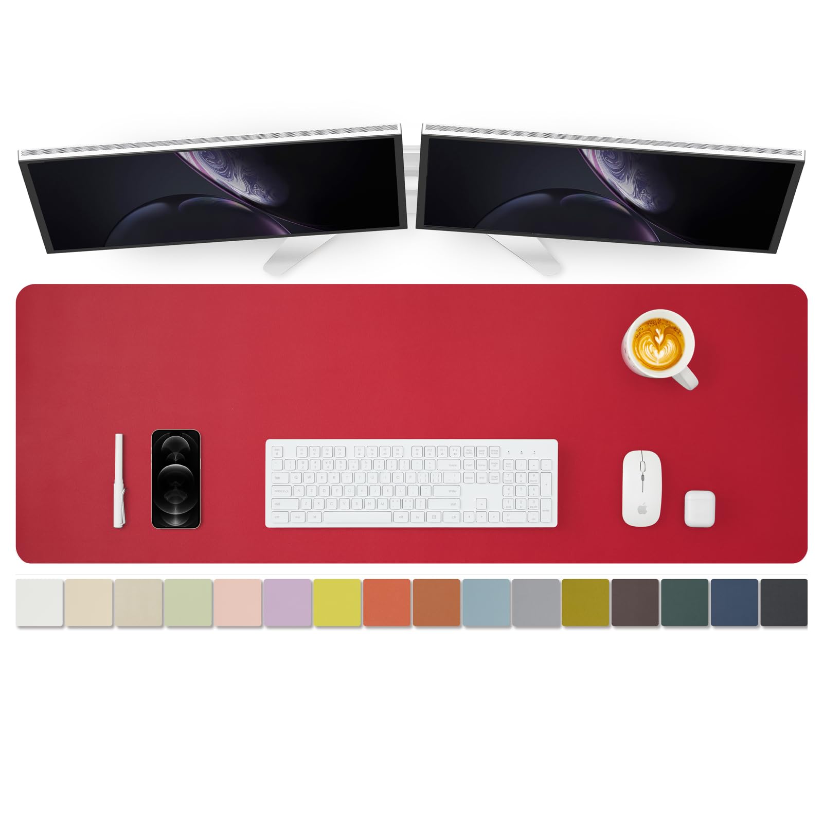Large Desk Mat - 47.2"x 17" Non-Slip PU Desk Pad for Office and Home - Ideal for Large Mouse Pad