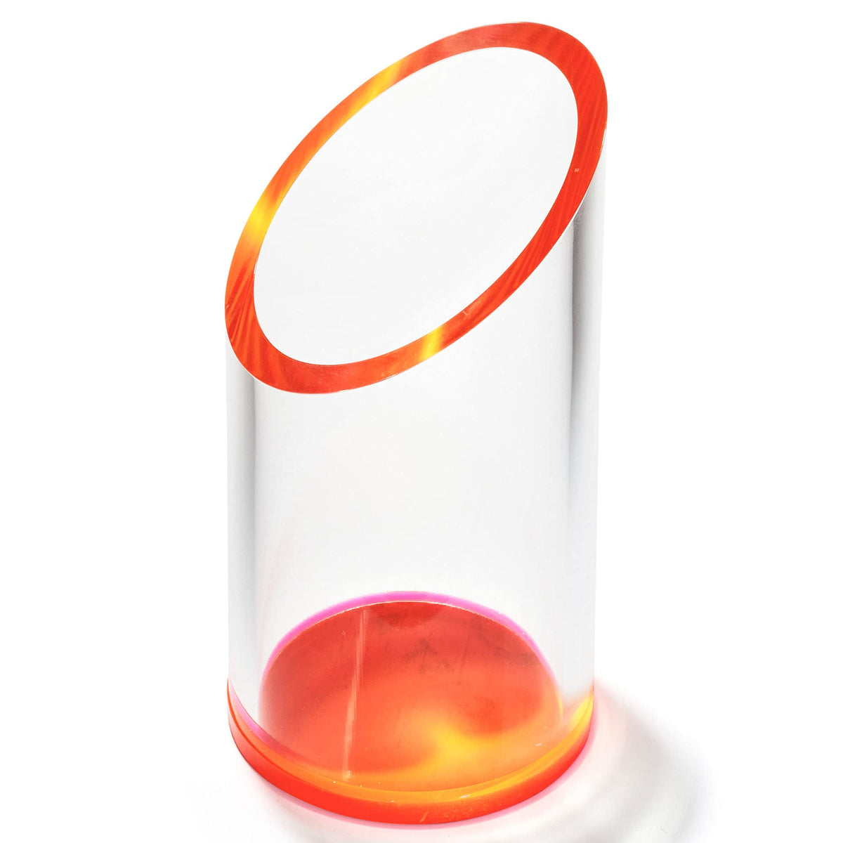OfficeGoods Acrylic Pen Holder, 5.25” H x 2.5” W, Neon Red