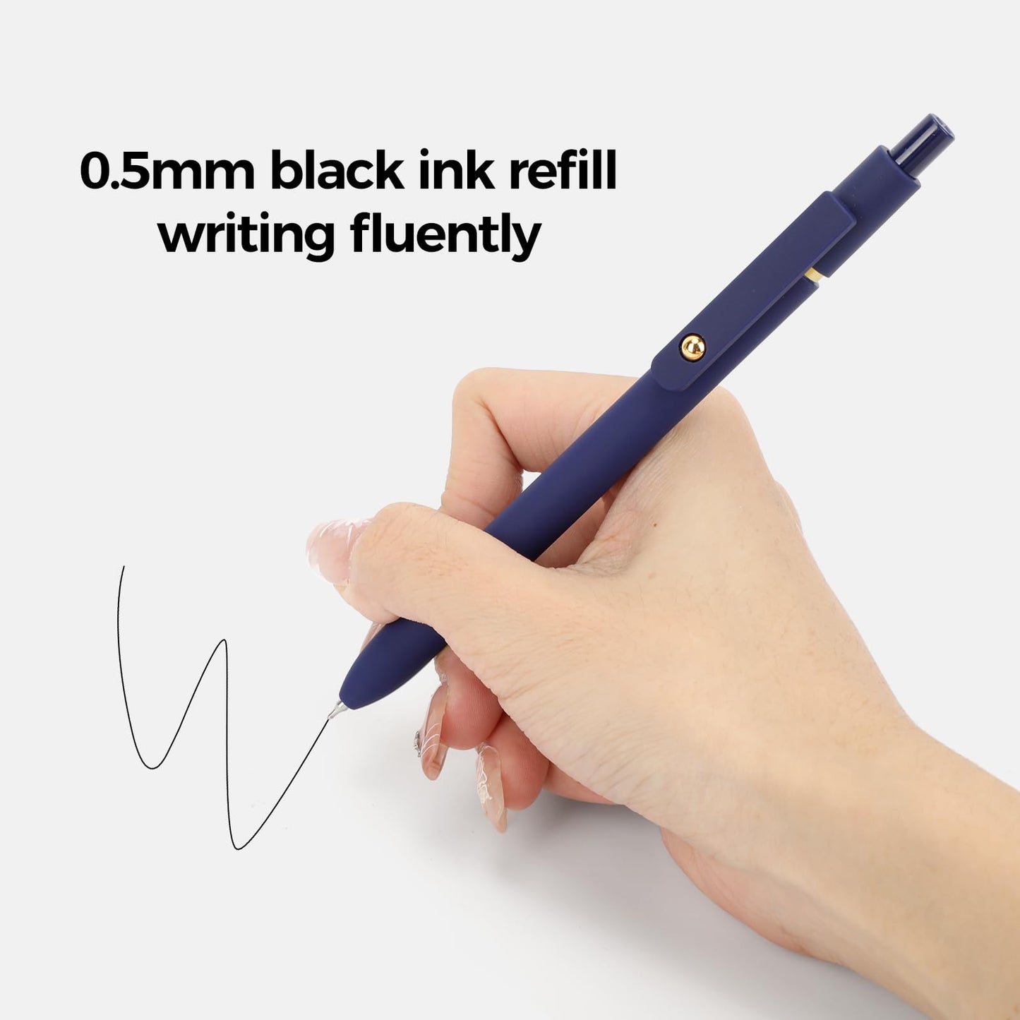 Ddaowanx Gel Pens Set,12 Pcs 0.5mm Retractable Quick Dry Black Ink Pens