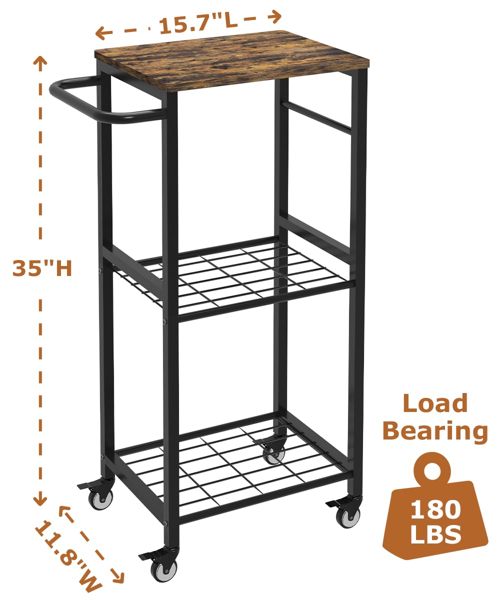 Sungaryard Kitchen Microwave Stand Cart with Storage Rack, Black