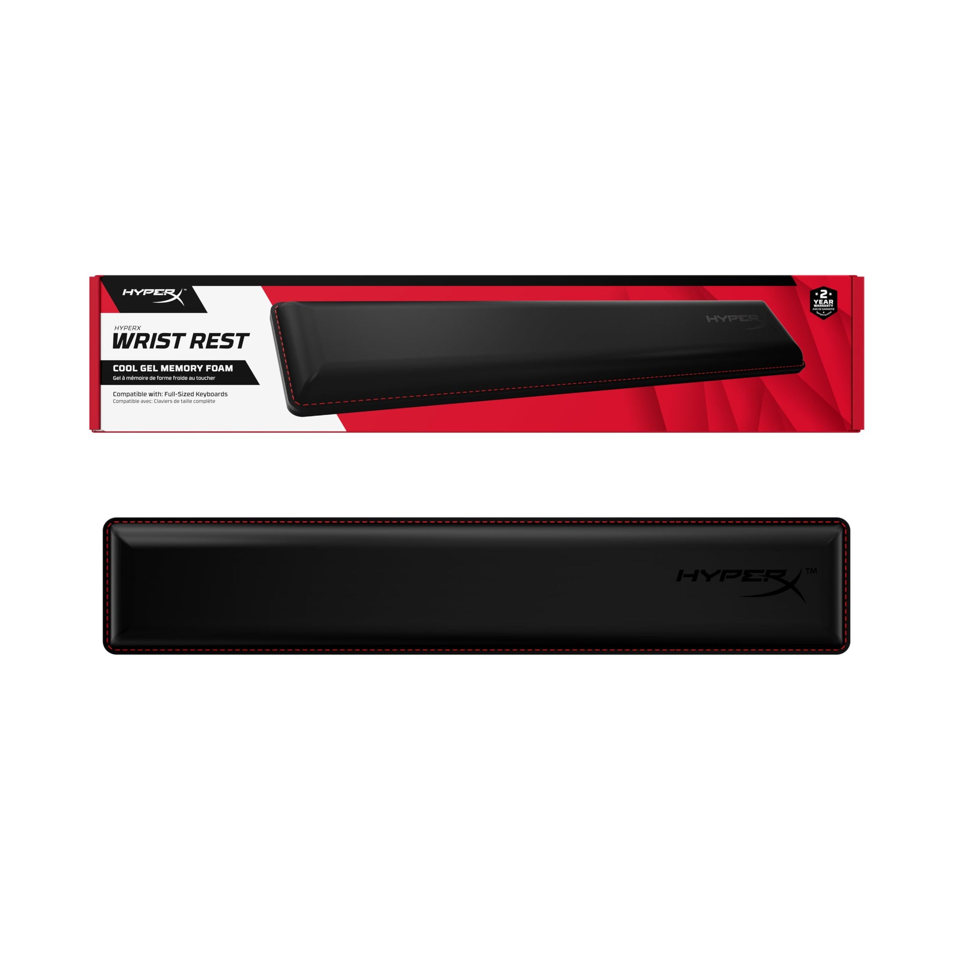 HyperX Wrist Rest - Full Sized - Cooling Gel - Memory Foam - Anti-Slip - Ergonomic - Keyboard