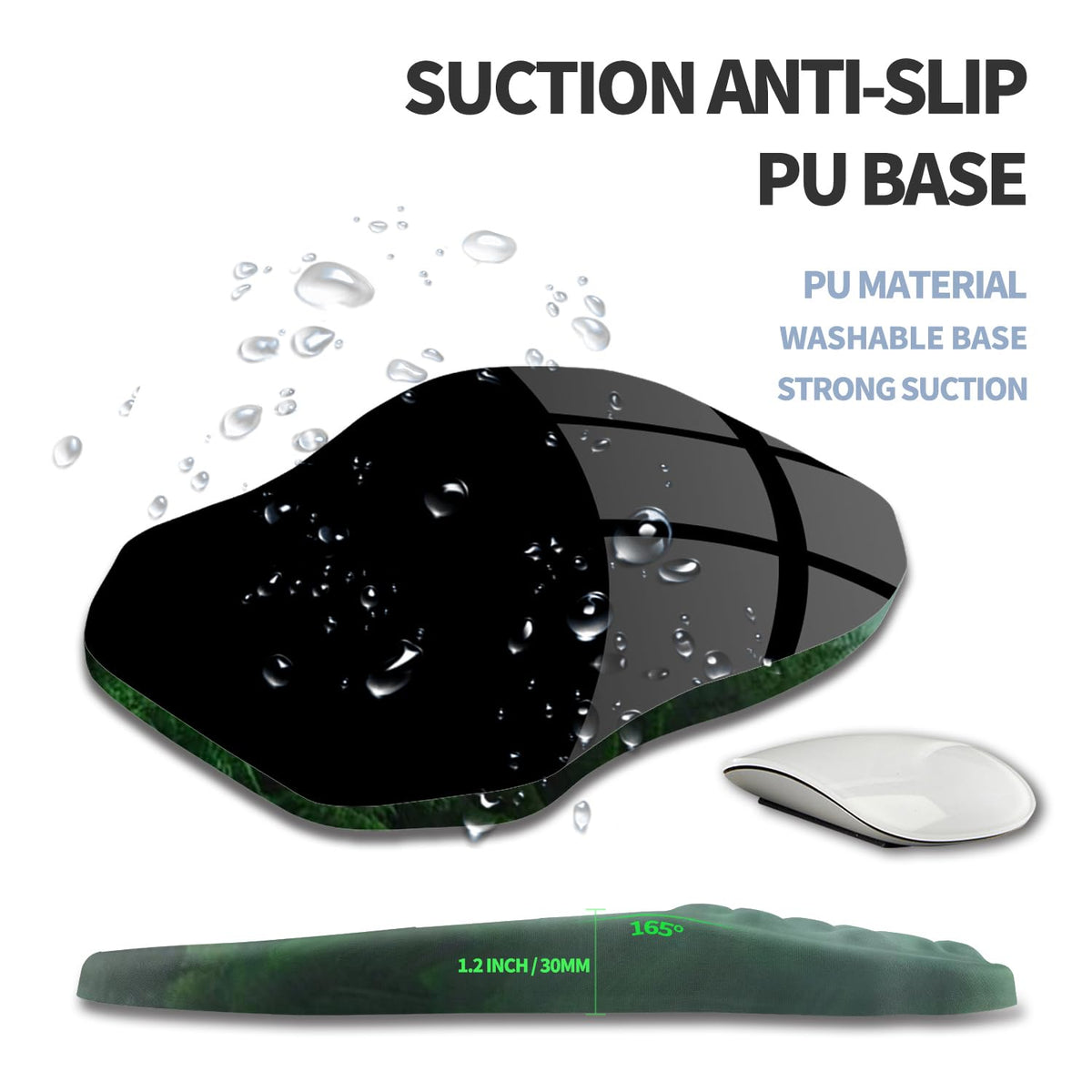 Gleamtide Ergonomic Raised Mouse Pad Wrist Support with Bilateral Slope Memory Foam Mousepad for