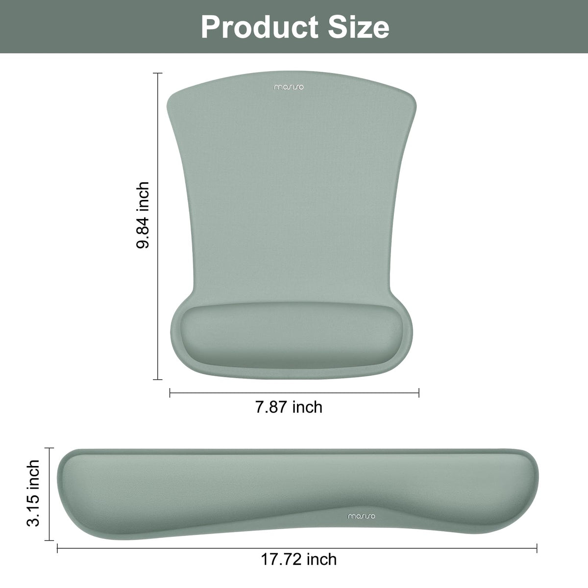 MOSISO Wrist Rest Support for Mouse Pad & Keyboard Set, Antique Green