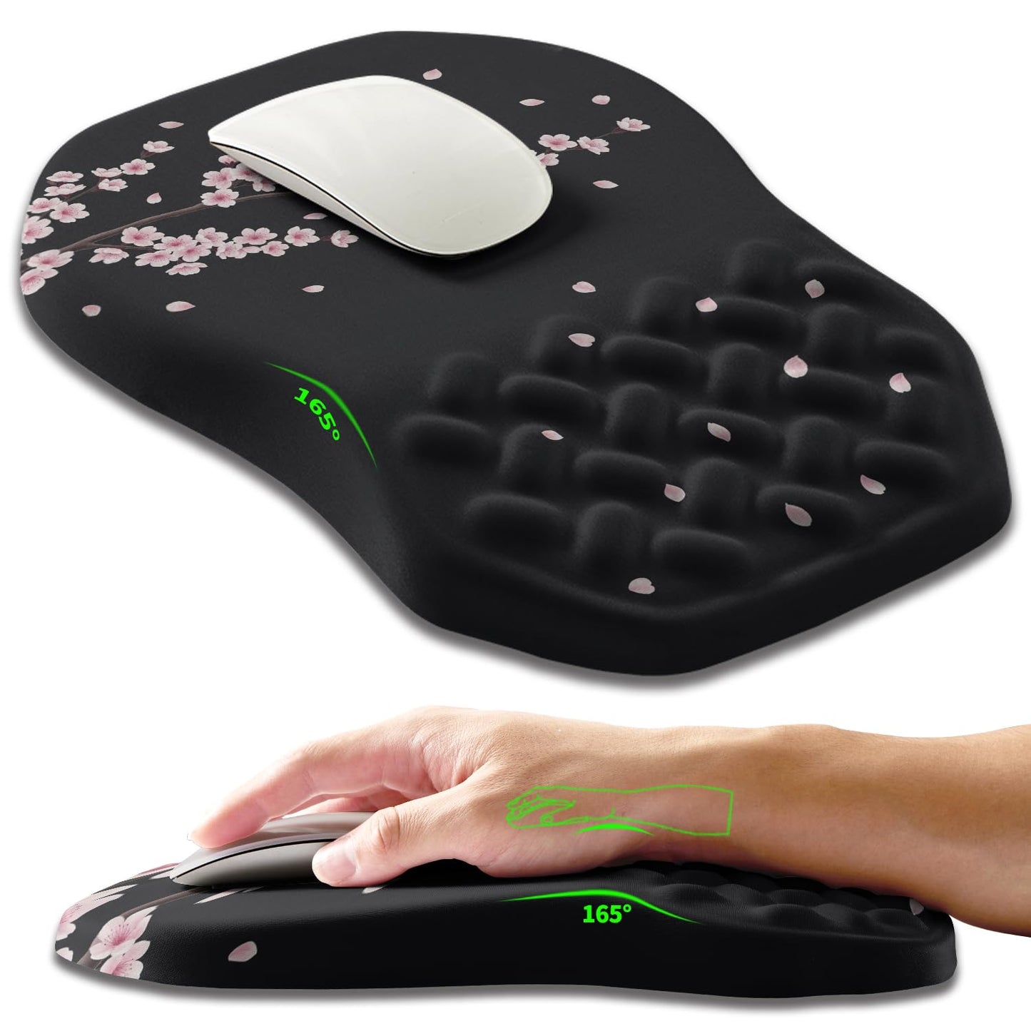 Armanza Ergonomic Slope Mouse Pad Wrist Support, Wrist Rest Mousepad for Carpal Tunnel Pain Relief