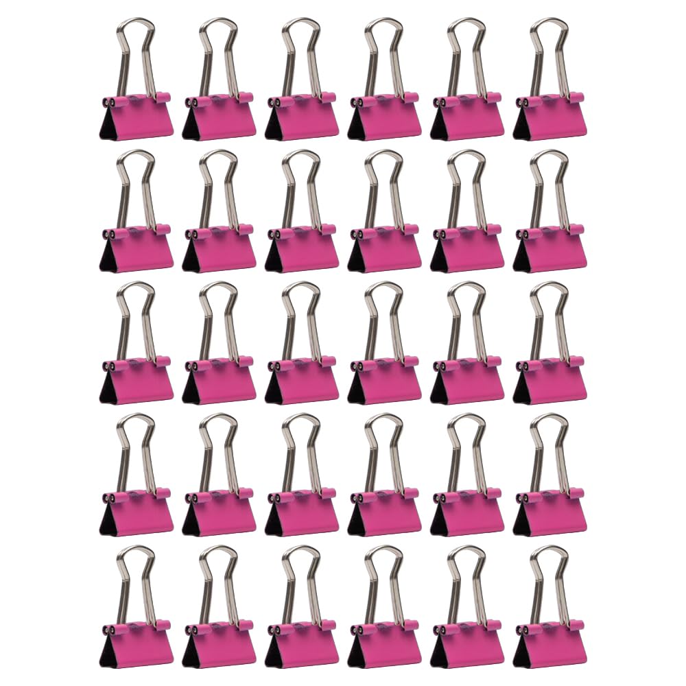 JAM PAPER Colorful Binder Clips - Extra Small - 3/5 Inch (15 mm) - Pink Binderclips - 30/Pack