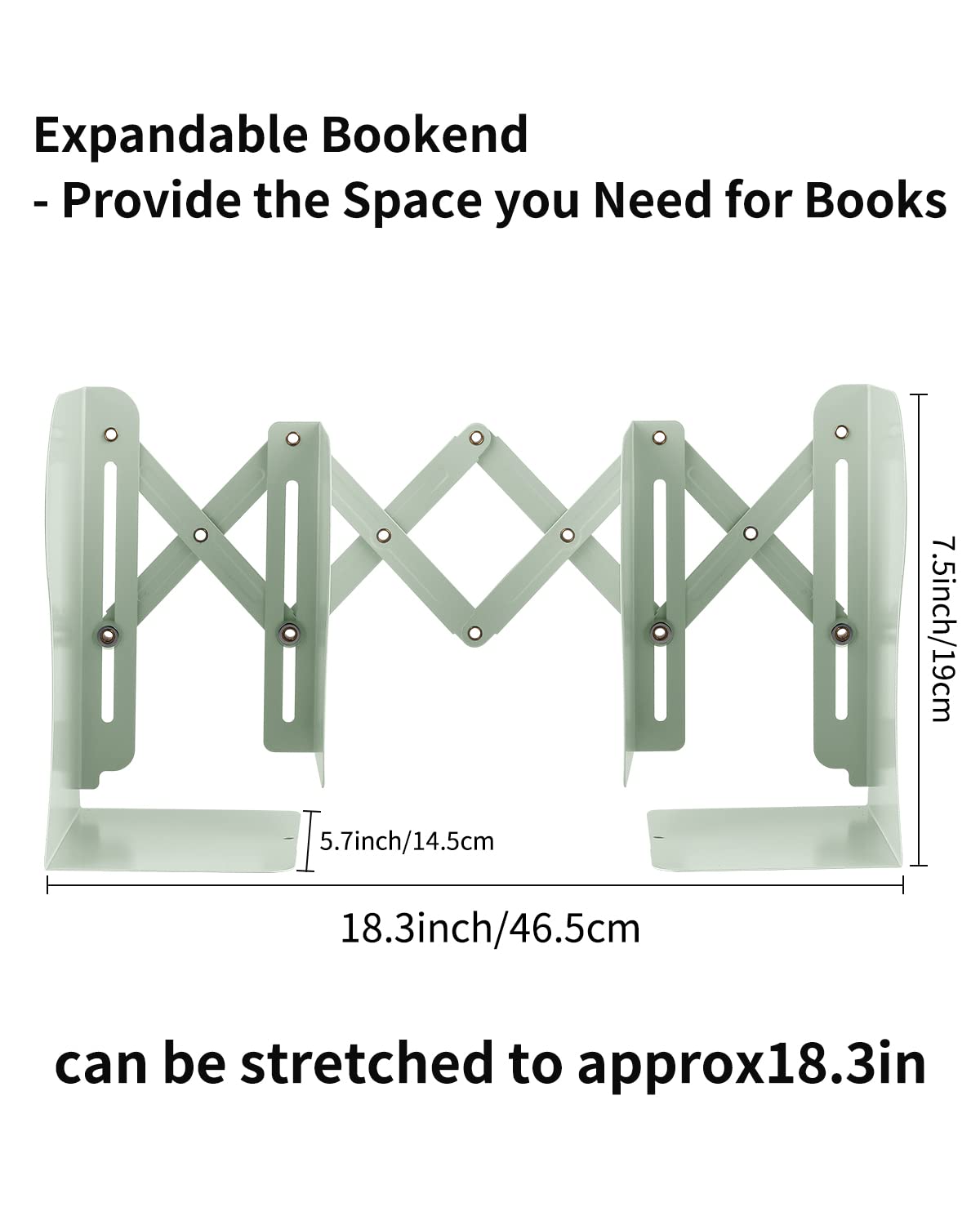 MSDADA Adjustable Bookends, Book Ends for Heavy Books, Expandable Book Organizer for Desk, Shelf