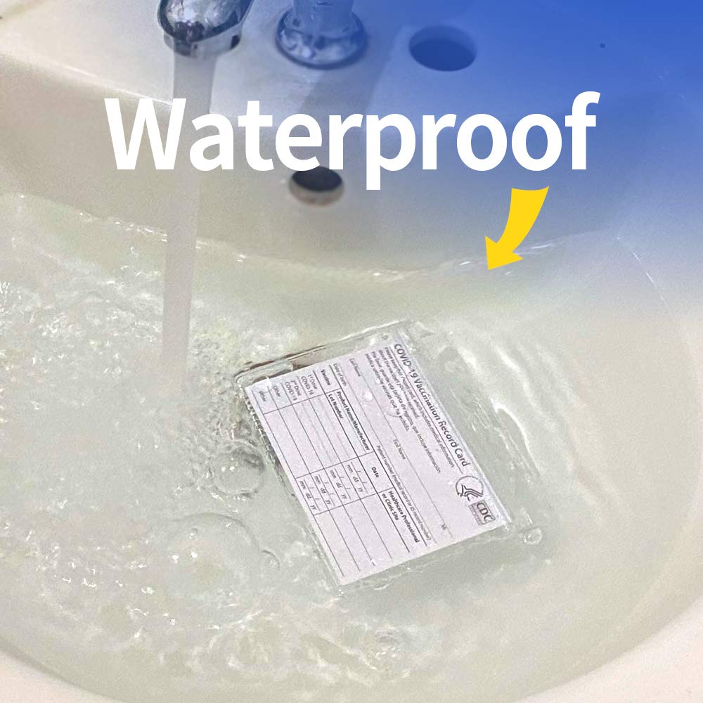 Vaccine Card Holder，Vaccine Card Protector Waterproof Covid Vaccination Card Holder 4 X 3 Inches