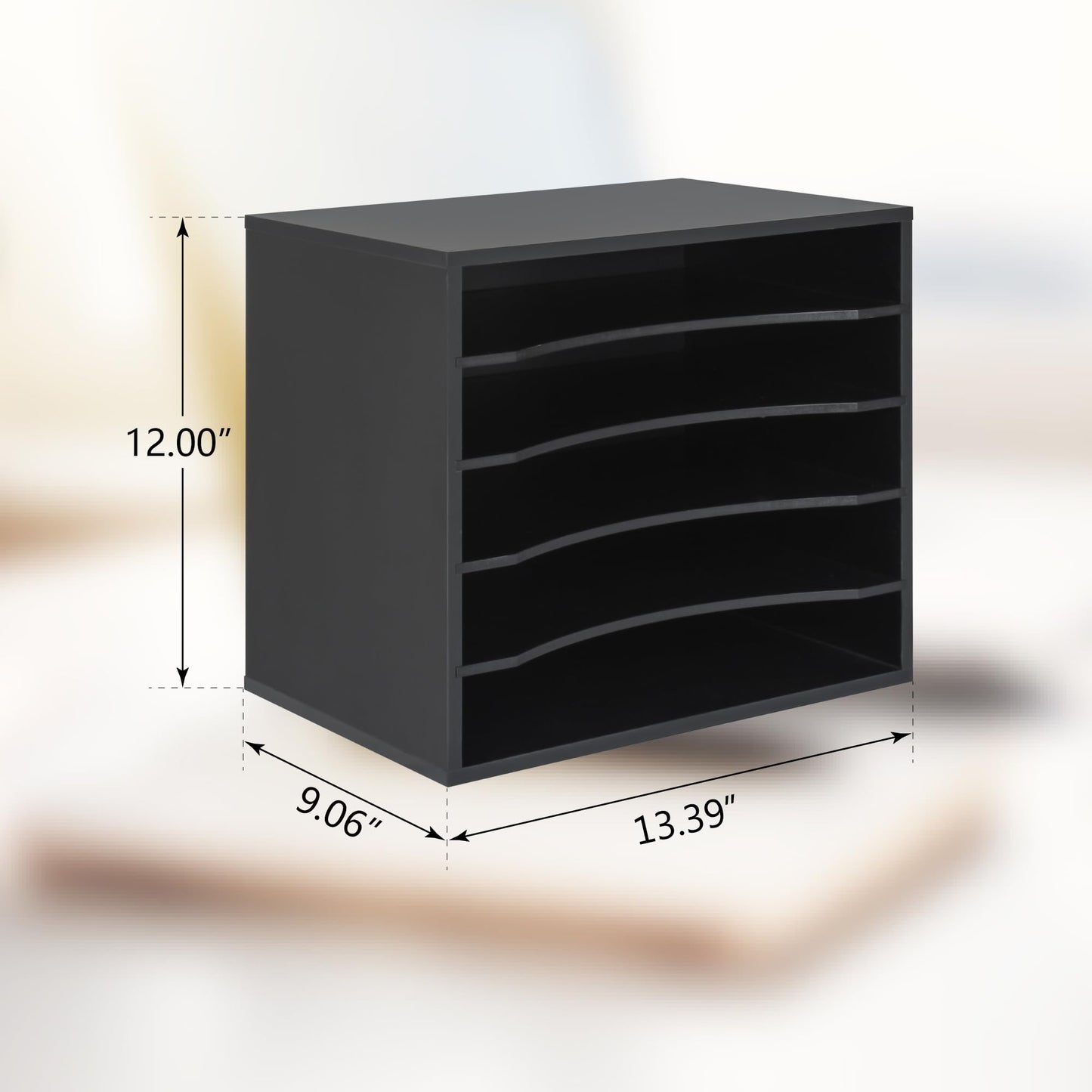 EMERIT 4-Tier Adjustable Paper Organizer, Large Capacity Book Shelf for Textbooks/Magazines/Office