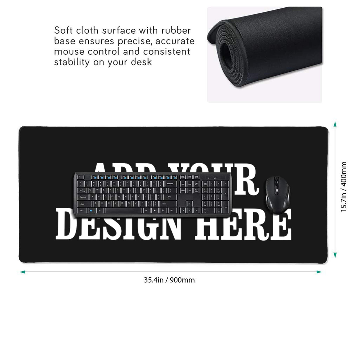 OHORTEB Custom Desk Mat, Personalized Mouse Pad with Photo, 16x35.5 inch