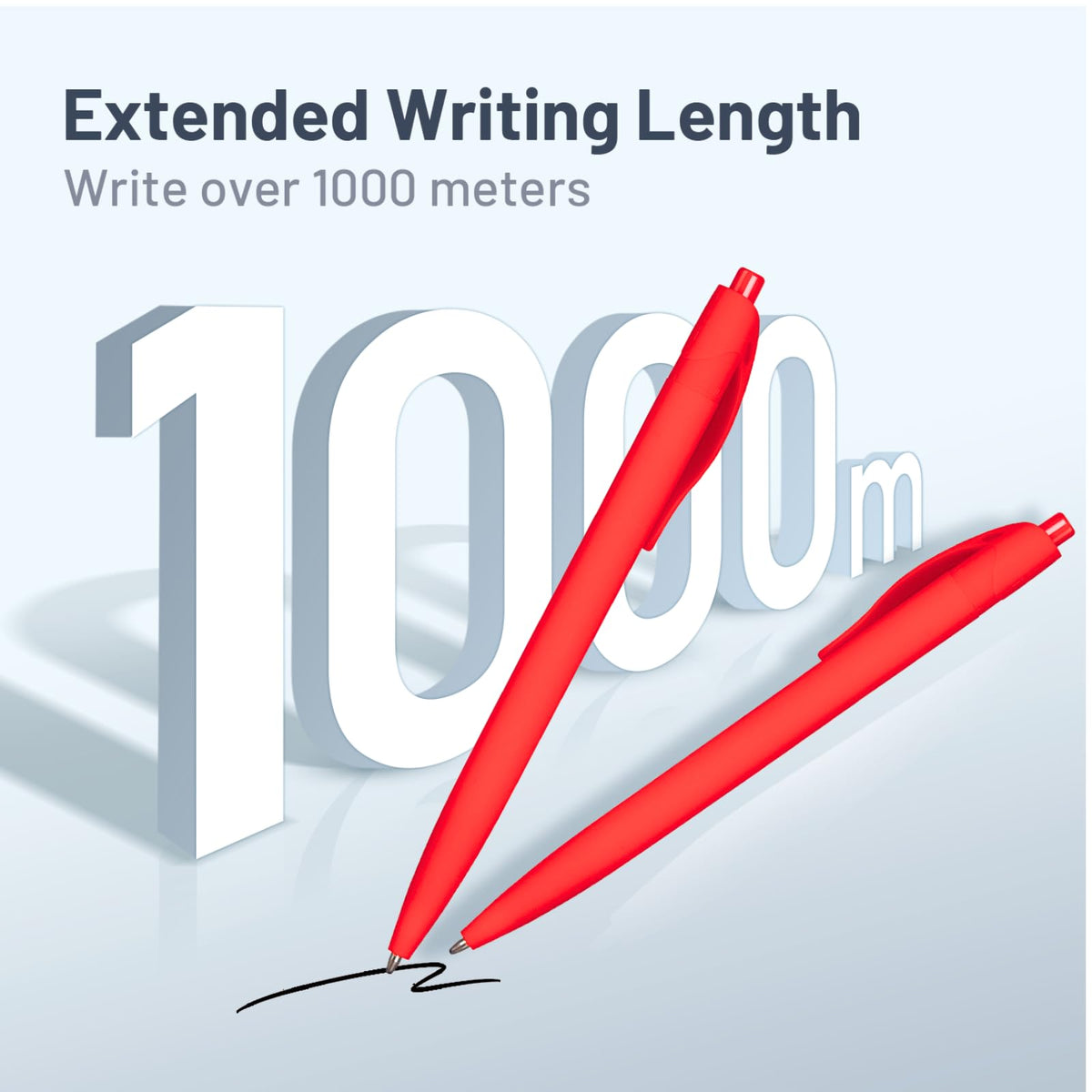 Wiaziert BallPoint Pens, 100 Pack (BLACK Ink),Bulk Pens, Red Barrel,Click Pens for Office Home and