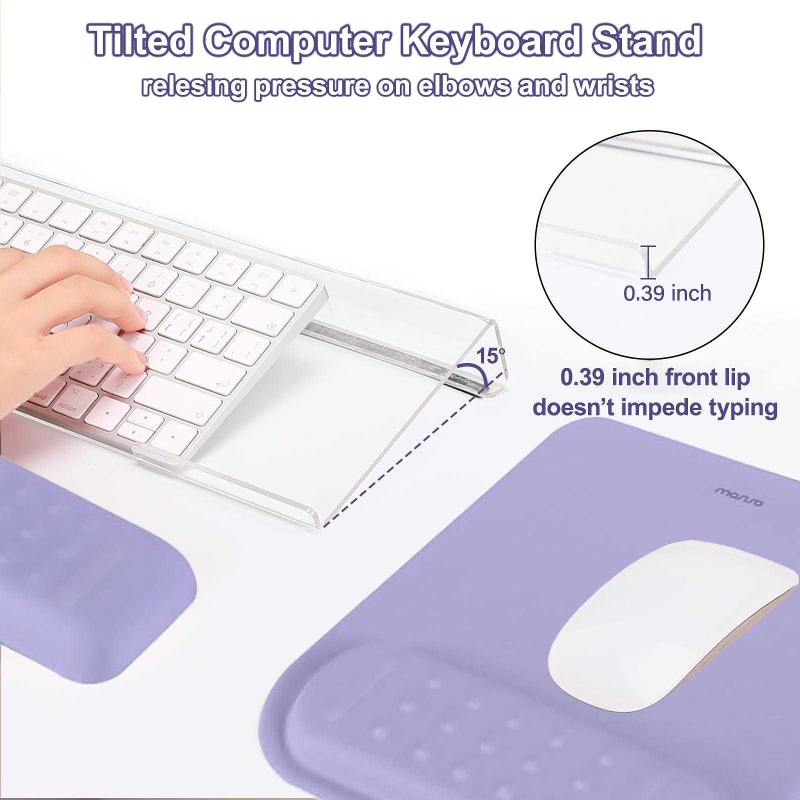 MOSISO Keyboard Stand&Wrist Rest Support for Keyboard &Mouse Pad Set
