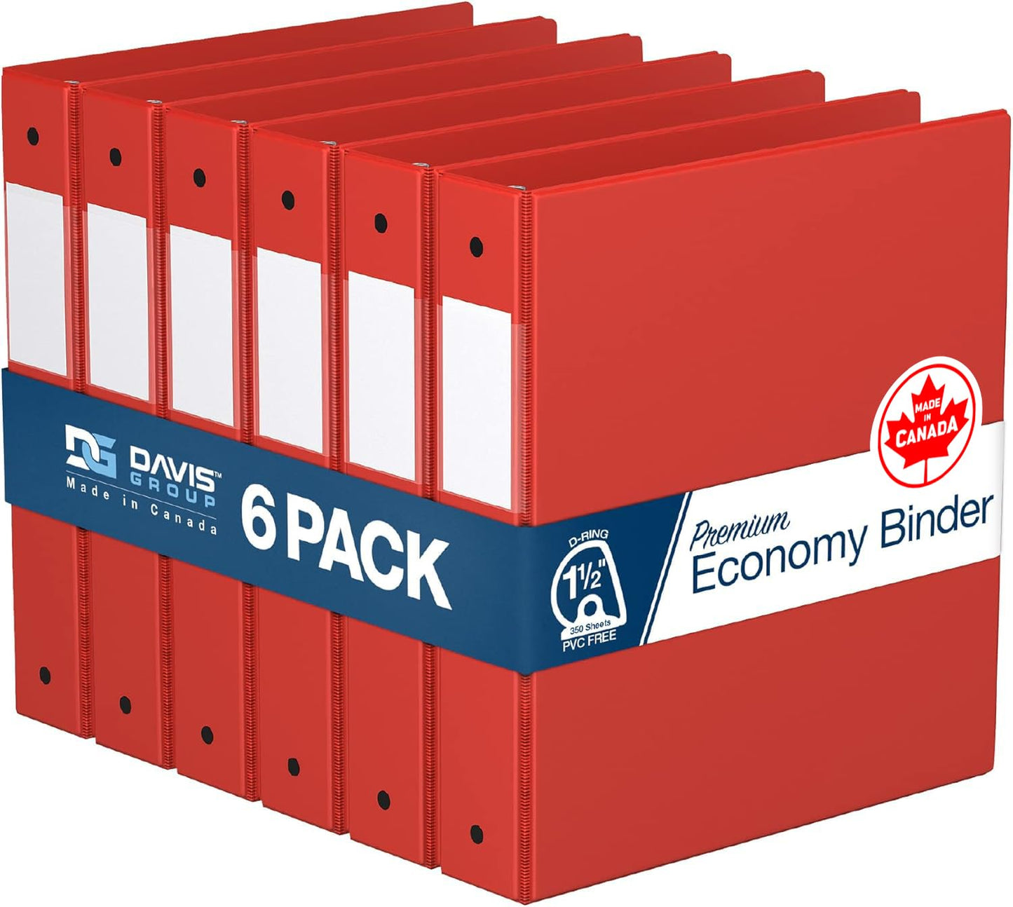 Premium Economy 1.5-Inch Binders, 3-Ring Binders for School, Office, or Home, Colored Binder