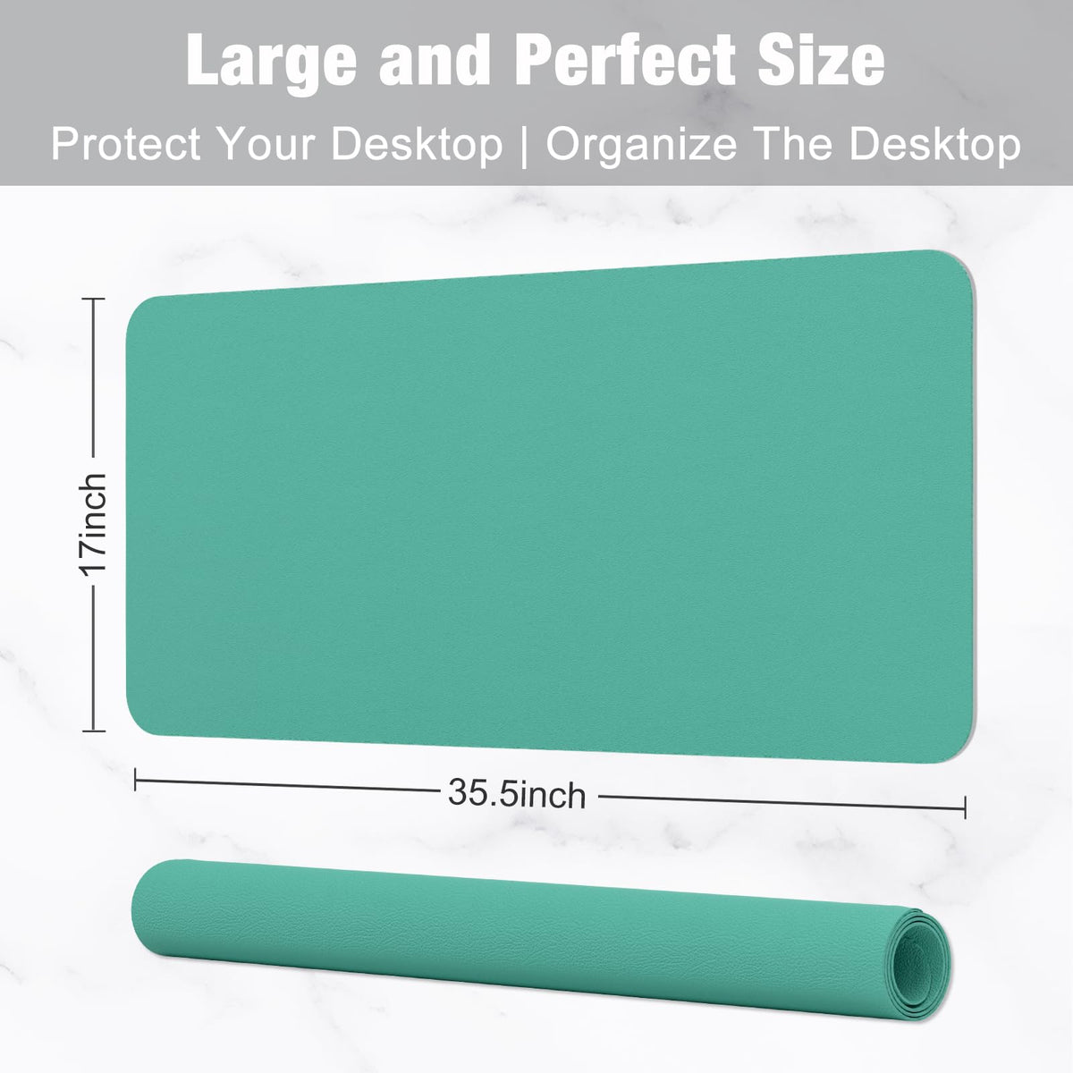 Hsurbtra Desk Pad, 35.5" x 17" PU Leather Desk Mat, XXL Extended Mouse Pad, Waterproof Desktop