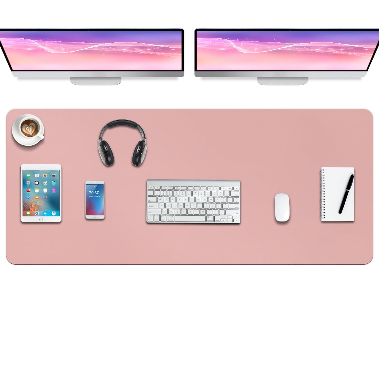 Boutilon Leather Desk Pad Protector,Non-Slip Mouse Pad,Laptop Desk Pad,Office Mouse Mat,Waterproof
