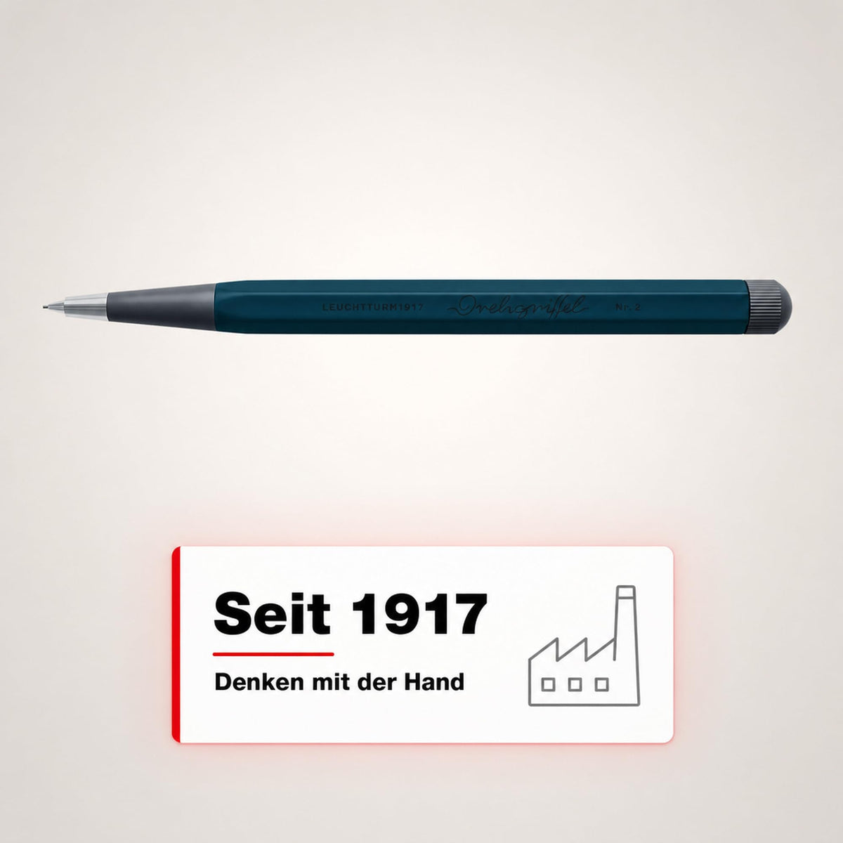 LEUCHTTURM1917 372222 Twist Pen No. 2, Pencil with Twist Mechanism, Aluminum, Steel, Design