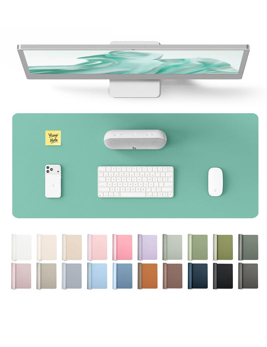 YSAGi Leather Desk Protector, Office Mat, Large Mouse Mat, Non-Slip PU Leather Blotter, Laptop Desk