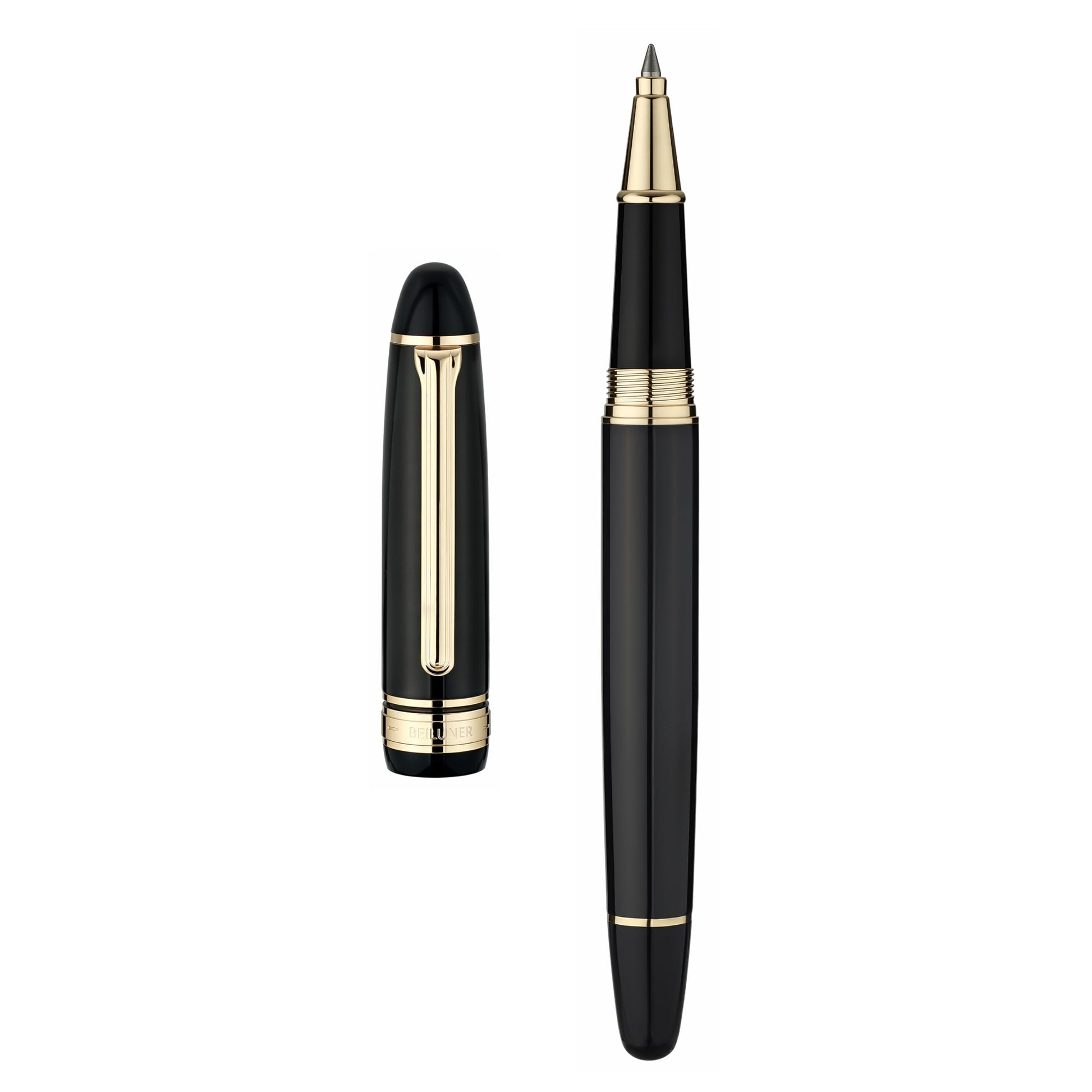 BEILUNER 319 Piano Black Lacquer Rollerball-Luxury Pen with 24K Gold