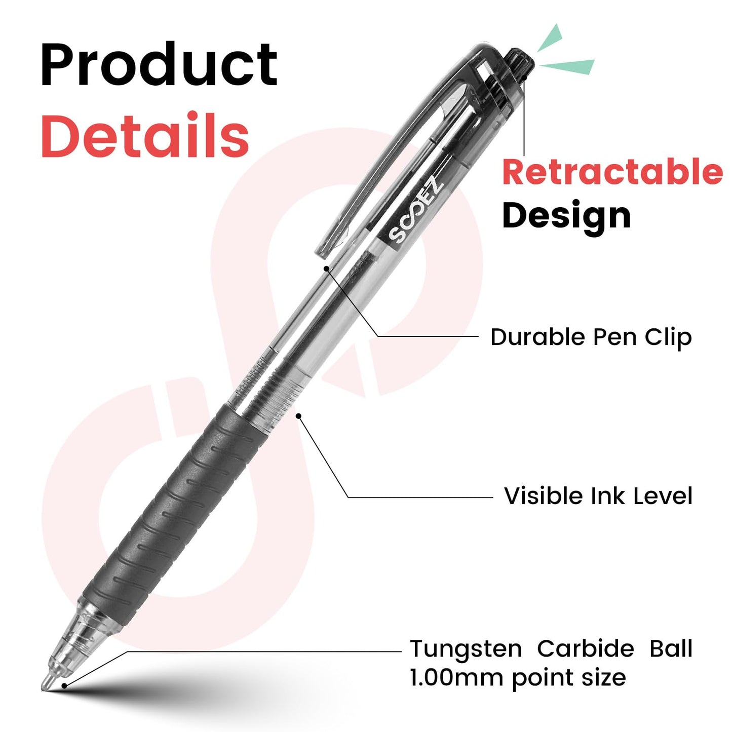 Sooez 300 Pack Bulk Pens Ballpoint, Smooth Writing Pens with Soft Grip