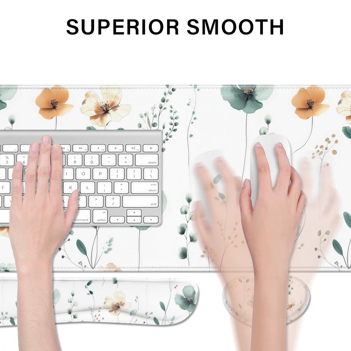 Desk Pad and Keyboard Wrist Rest, Large Mouse Pad + Keyboard Pad+Mouse Wrist Support, Non-Slip Desk