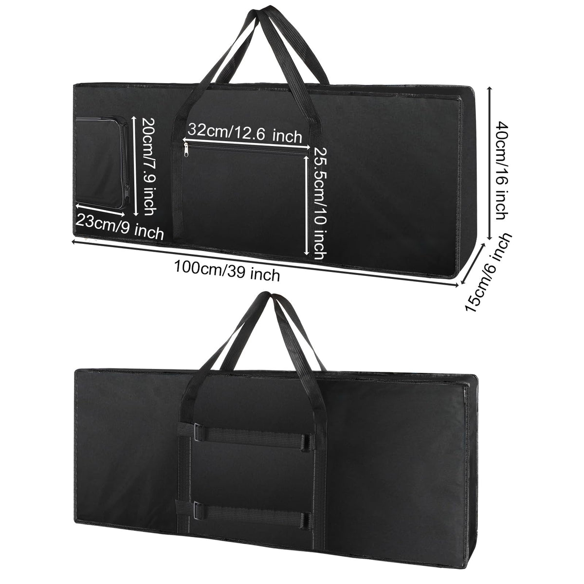 Tosnail 61-Note Keyboard Gig Bag, Soft Piano Case Padded with 6mm Cotton, Piano Case with Handles