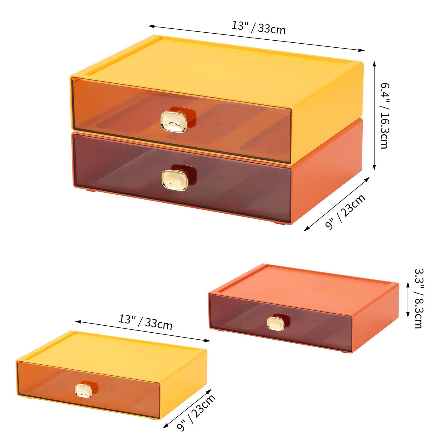 OSteed Desktop Storage Drawers, Plastic Countertop Printer Paper Organizer
