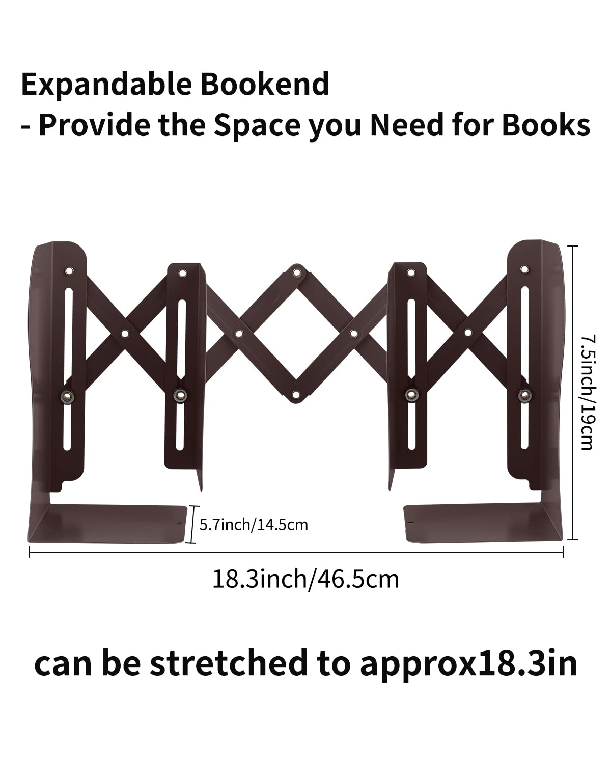 MSDADA Adjustable Bookends, Book Ends for Heavy Books, Expandable Book Organizer for Desk, Shelf