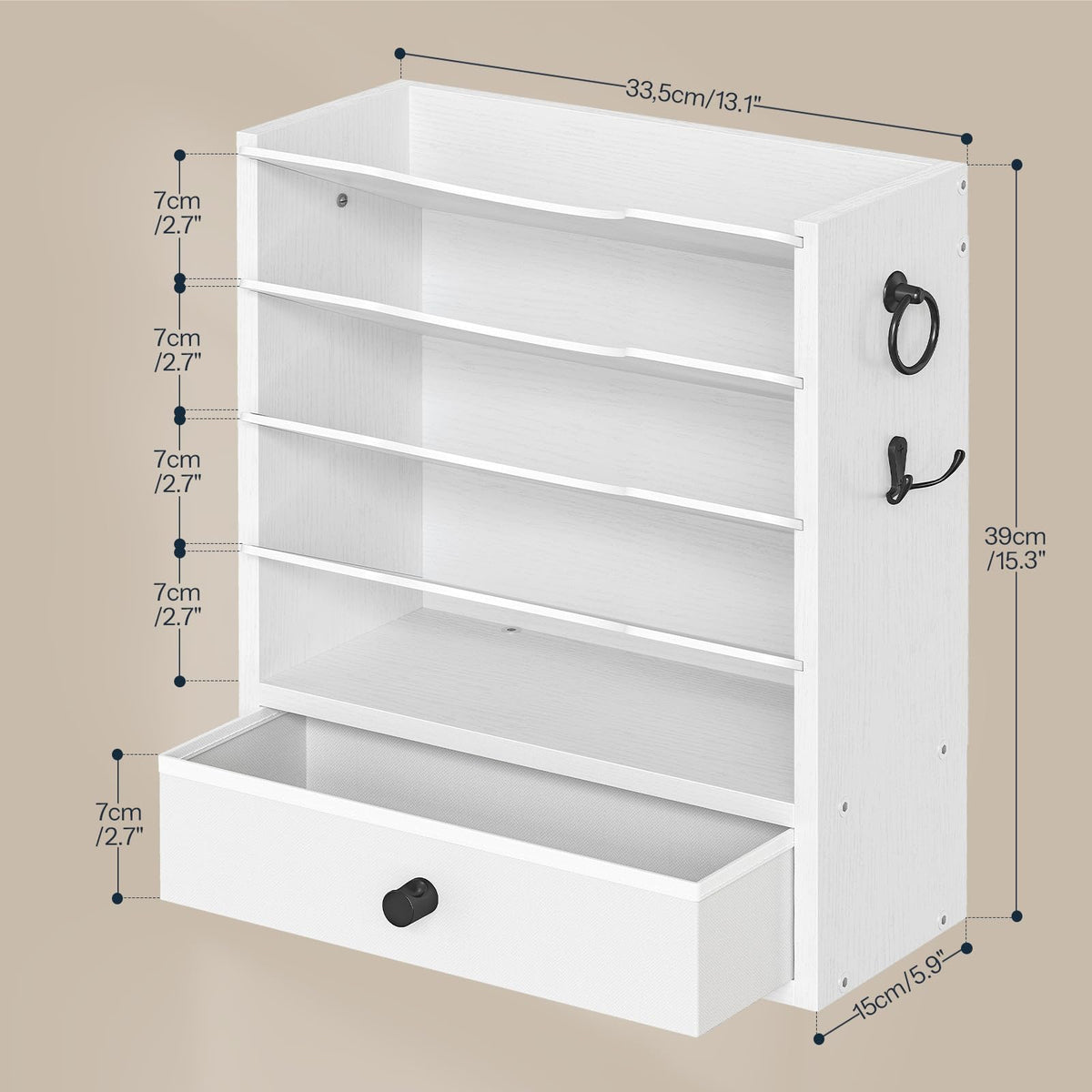 HOOBRO Wall File Organizer, Mail Organizer Wall Mounted, Wooden Literature Organizer, Construction