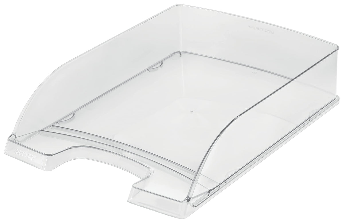 Leitz A4 Letter Tray, Transparent Smoked Grey, Plus Range, 52260092