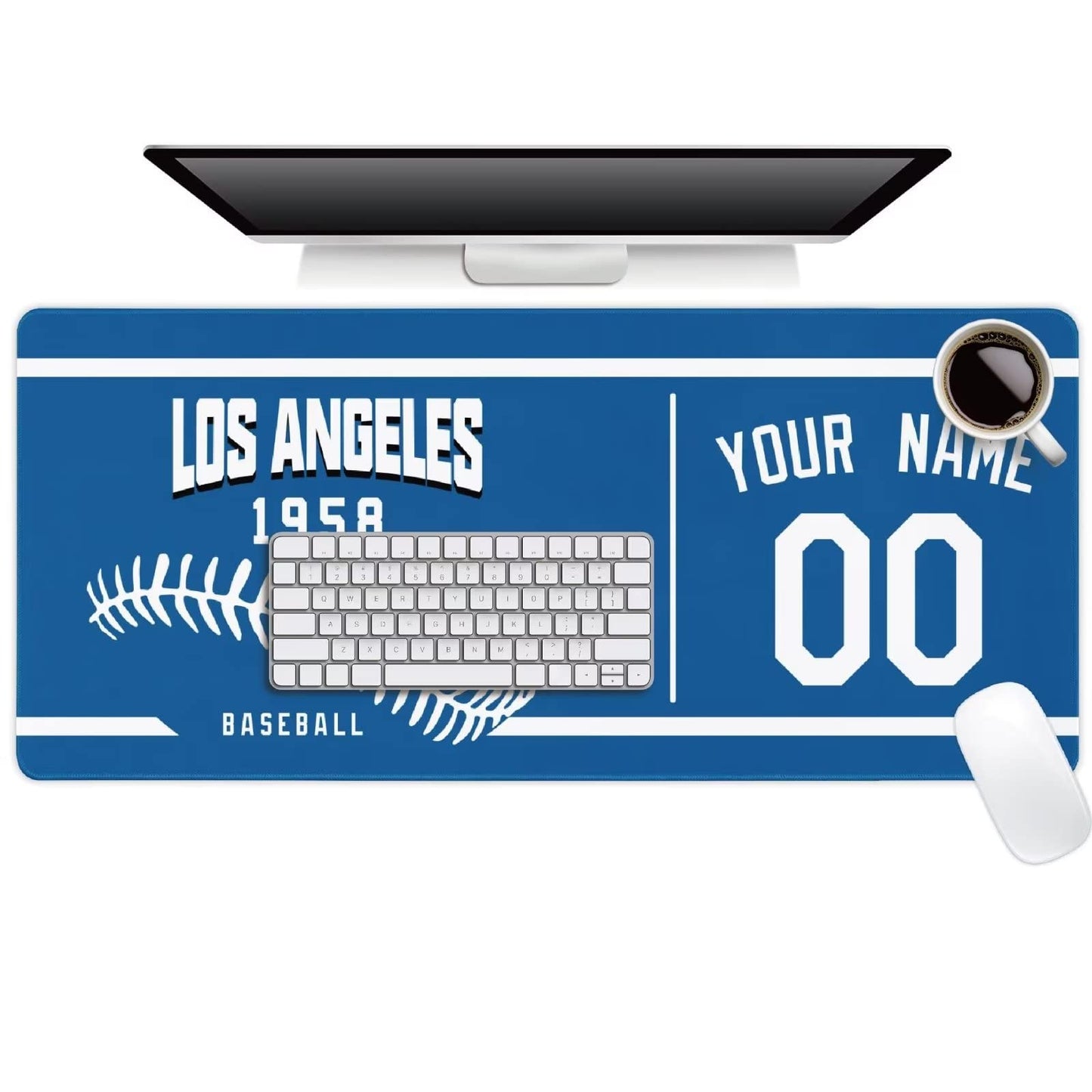 Los Angeles Mouse Pad Custom Any Name and Number Personalized Desk Pad for Men Women Youth Gifts