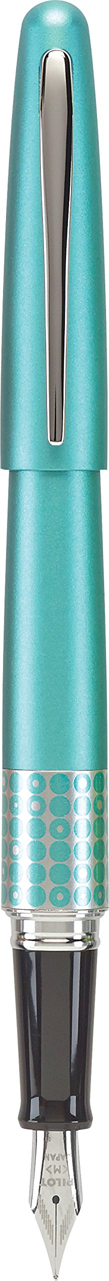PILOT MR Retro Pop Collection Fountain Pen in Gift Box, Turquoise Barrel with Dots Accent, Fine