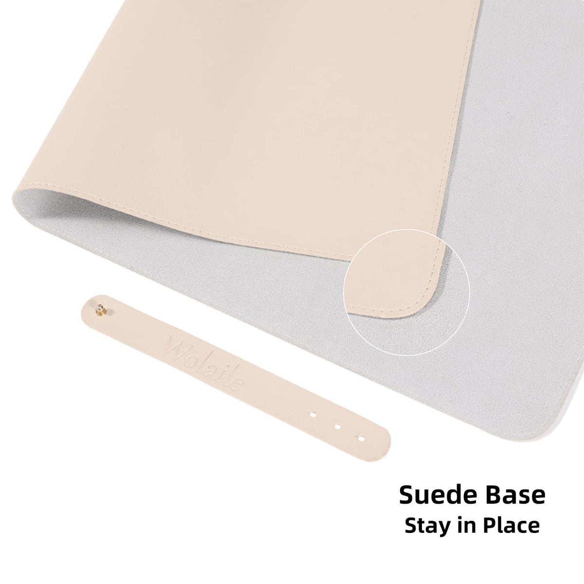 Wolaile Desk Blotter Pad,27x13 inch PU Leather Computer Mouse Mat,Non-Slip Waterproof Writing
