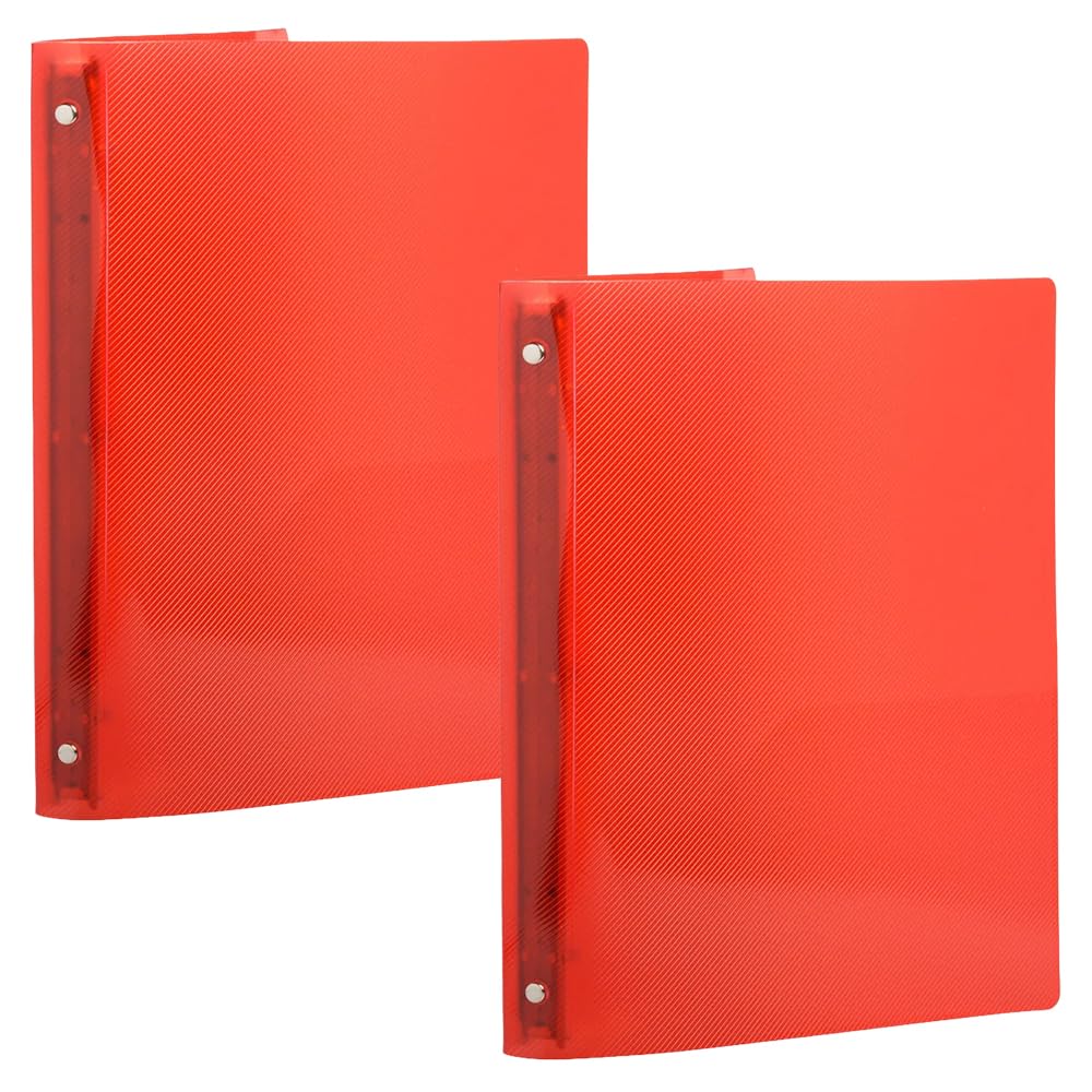 JAM PAPER Plastic 0.75 inch Binders - Red 3 Ring Binders - 2/Pack