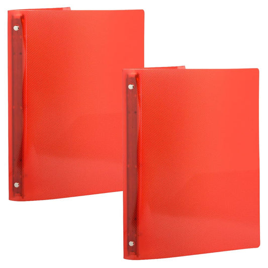 JAM PAPER Plastic 0.75 inch Binders - Red 3 Ring Binders - 2/Pack