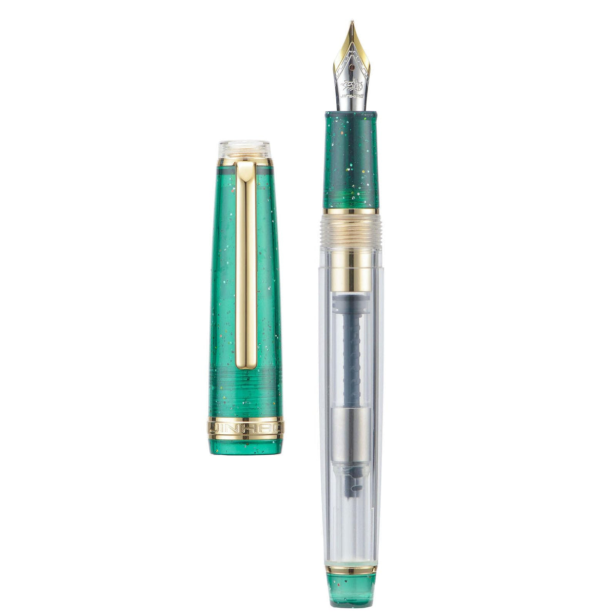 Set of 3 Jinhao 82 Fountain Pens Transparent Starry Sky Color Fine Nib Gold Trim with Converter