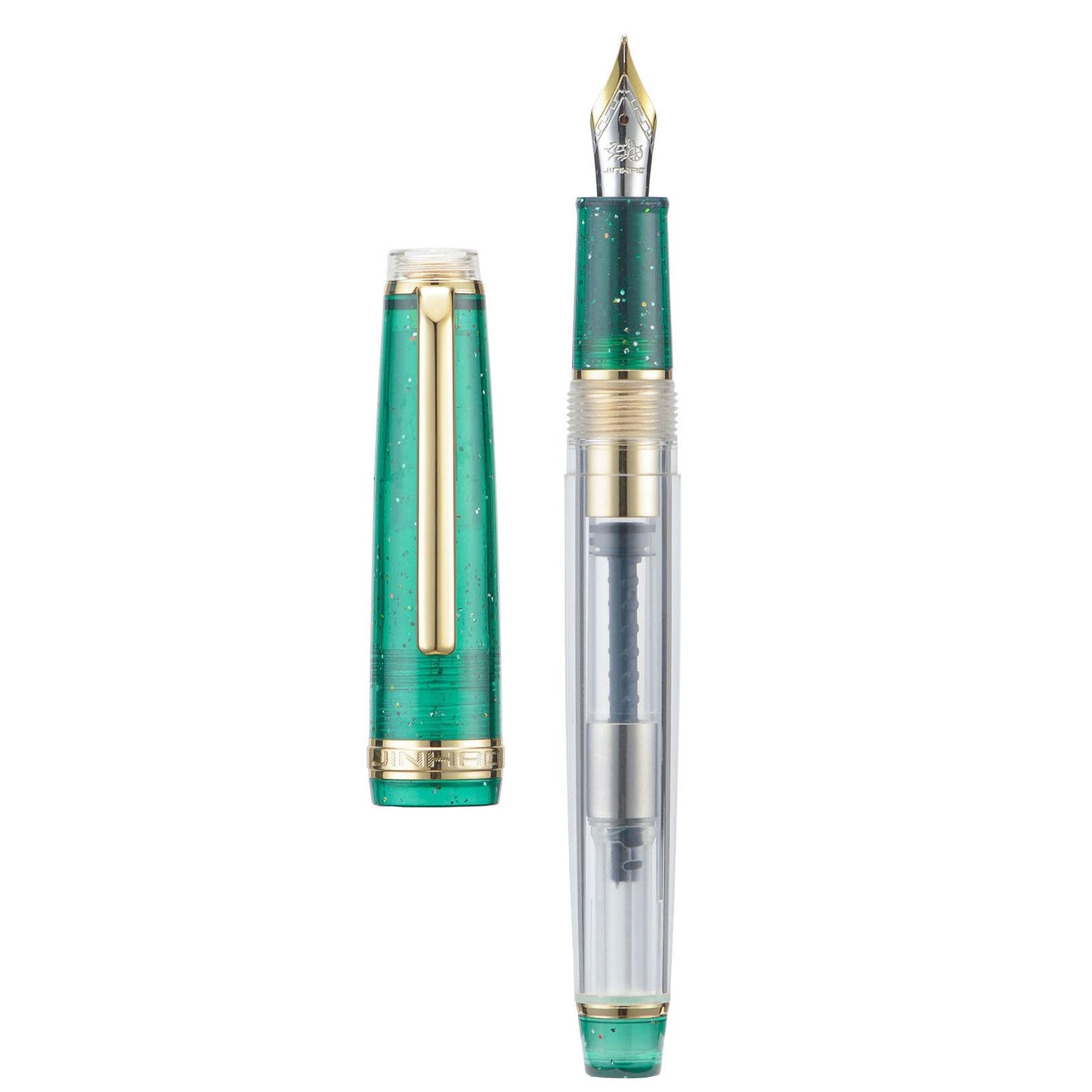 Set of 3 Jinhao 82 Fountain Pens Transparent Starry Sky Color Acrylic Extra Fine Point Gold Trim