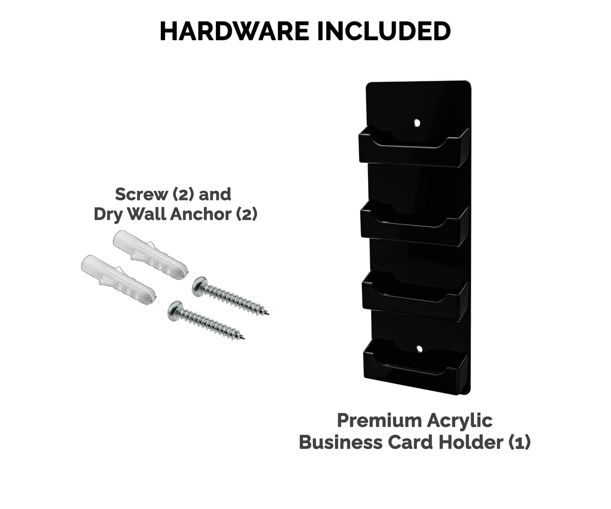 Marketing Holders Wall Business Card Holder with Hanging Hardware for 3.5" x 2" Contact and