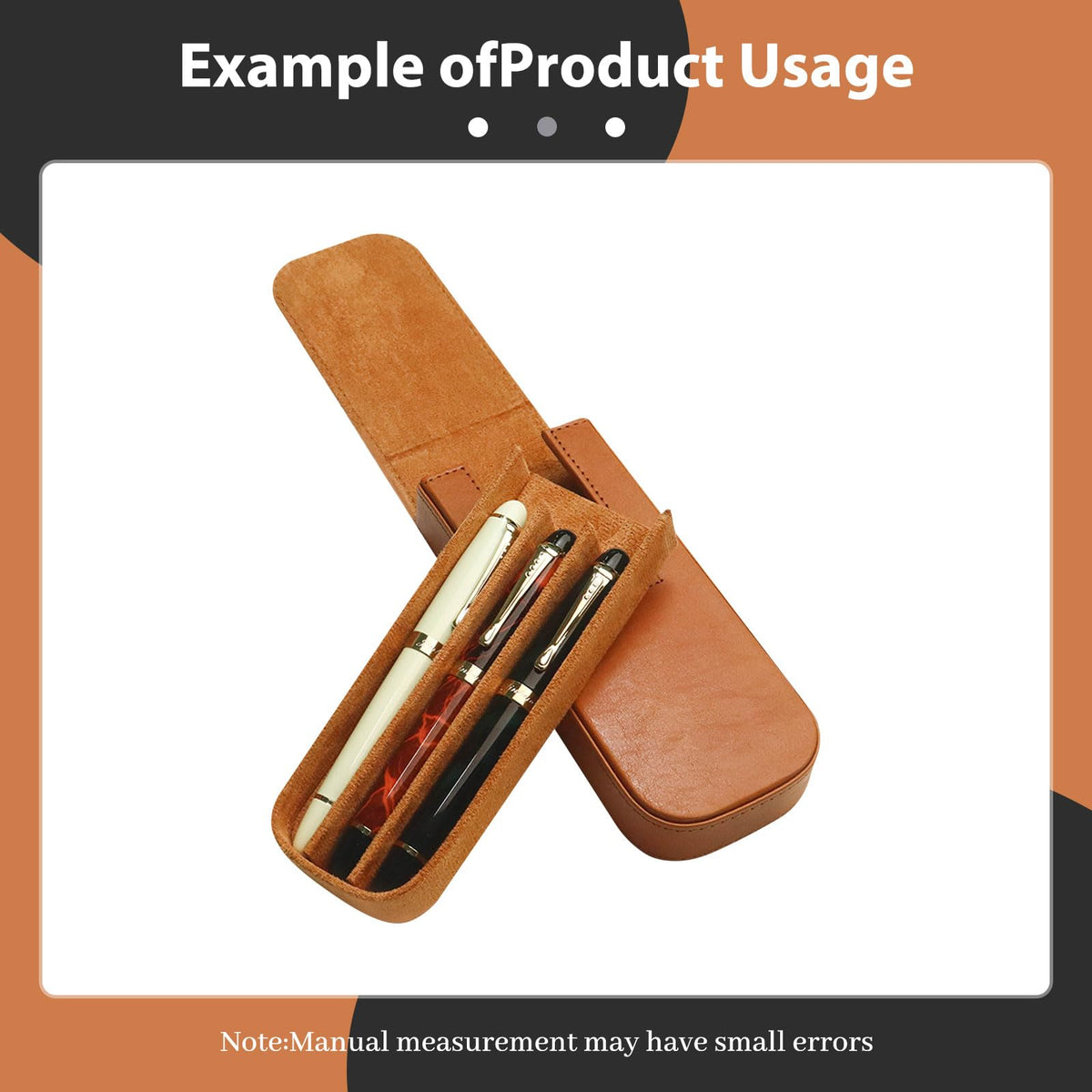 MIVLXLX PU Leather Fountain Pen Case, Pen Storage Tray Organizer(brown)
