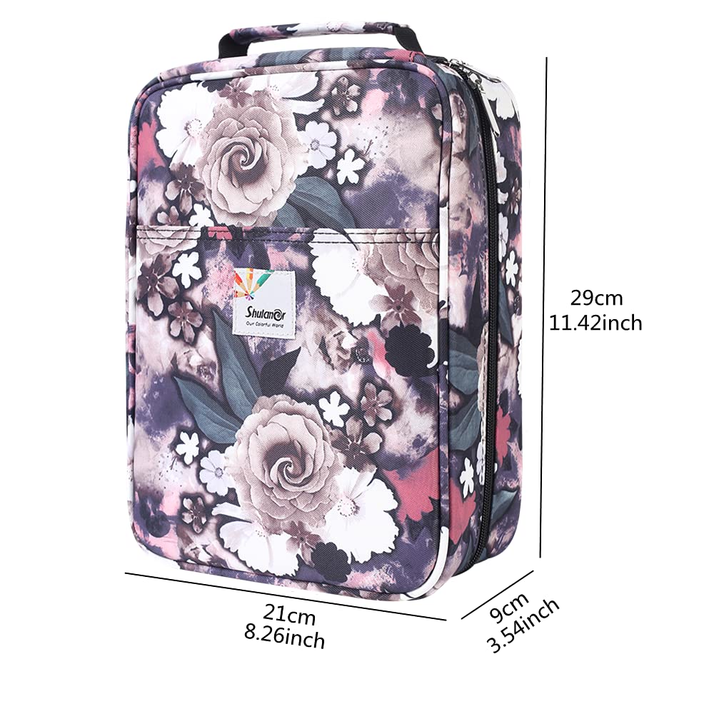 Shulaner Pencil Case Slot Holds 270 to 274 Colored Pencils or 180 to184 Color Gel Pens with Zipper