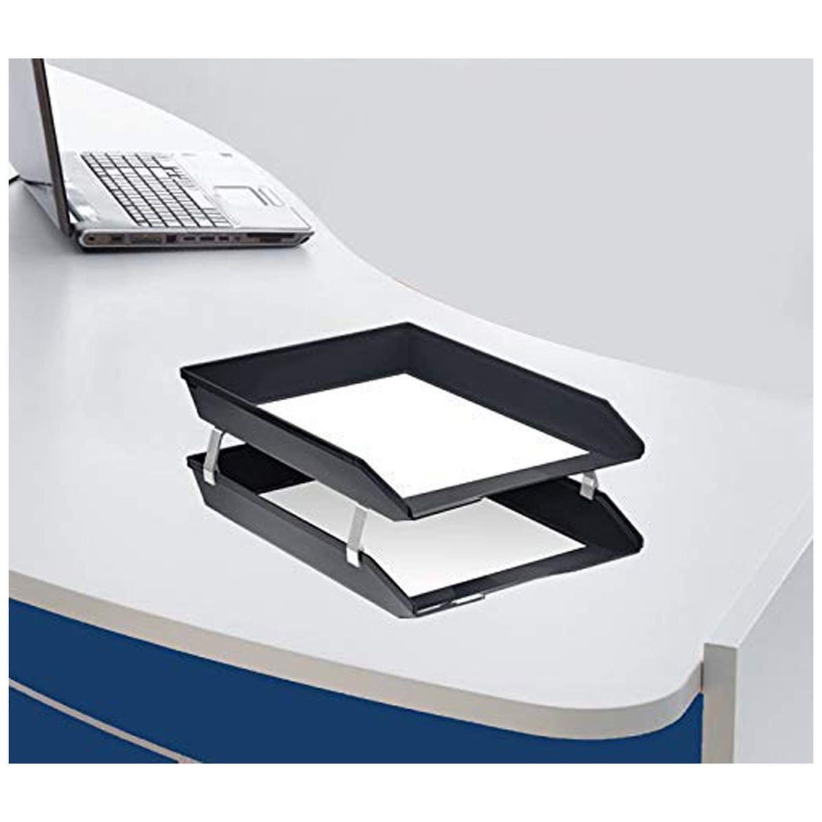 Acrimet Facility 2 Tier Letter Tray, Front Load, Letter Size/A4, Desktop File Organizer, Plastic