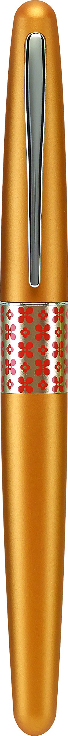 PILOT MR Retro Pop Collection Fountain Pen in Gift Box, Orange Barrel with Flower Accent, Fine