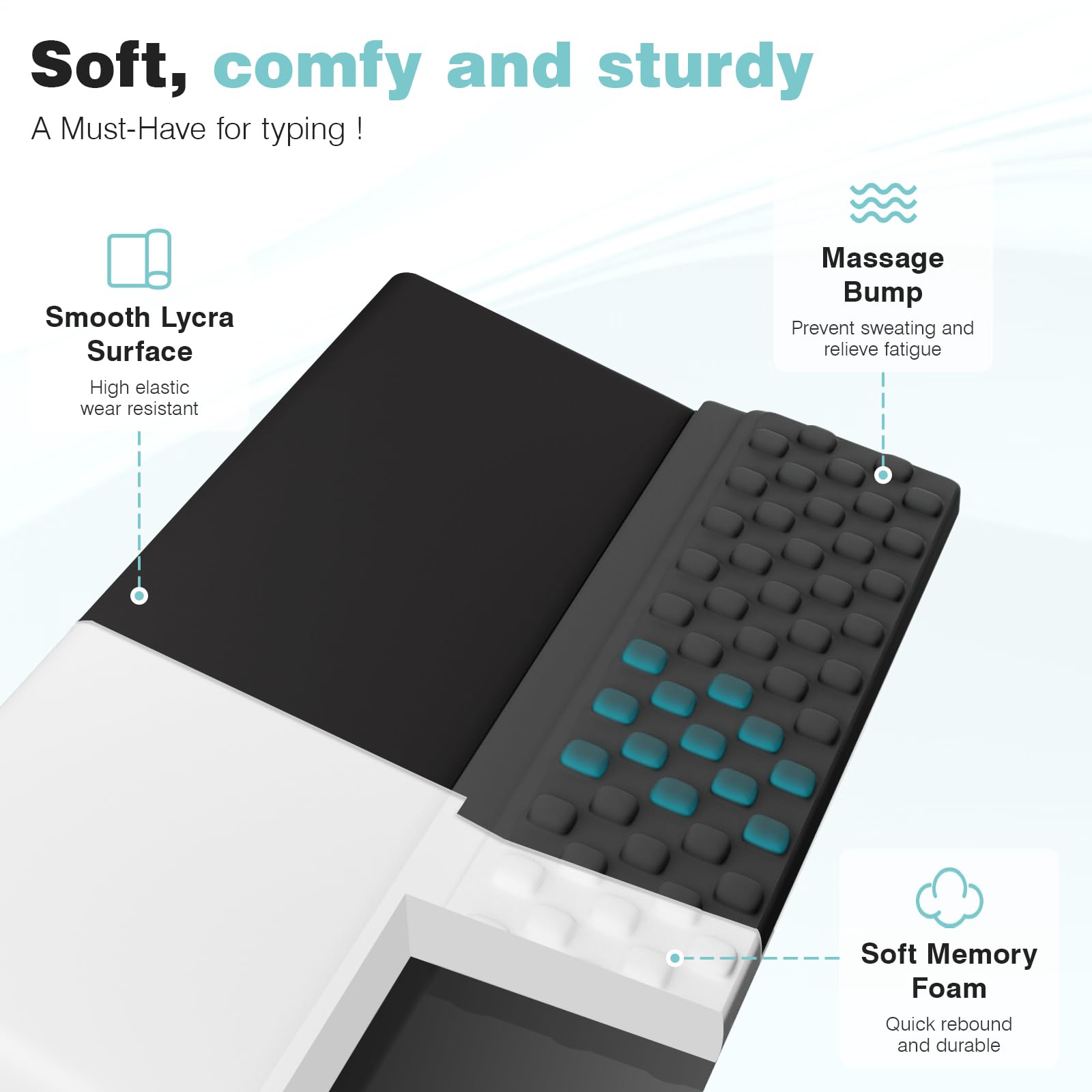 Ospelelf Keyboard Wrist Rest, Ergonomic Memory Foam Wrist Support for Typing & Gaming, Tilted
