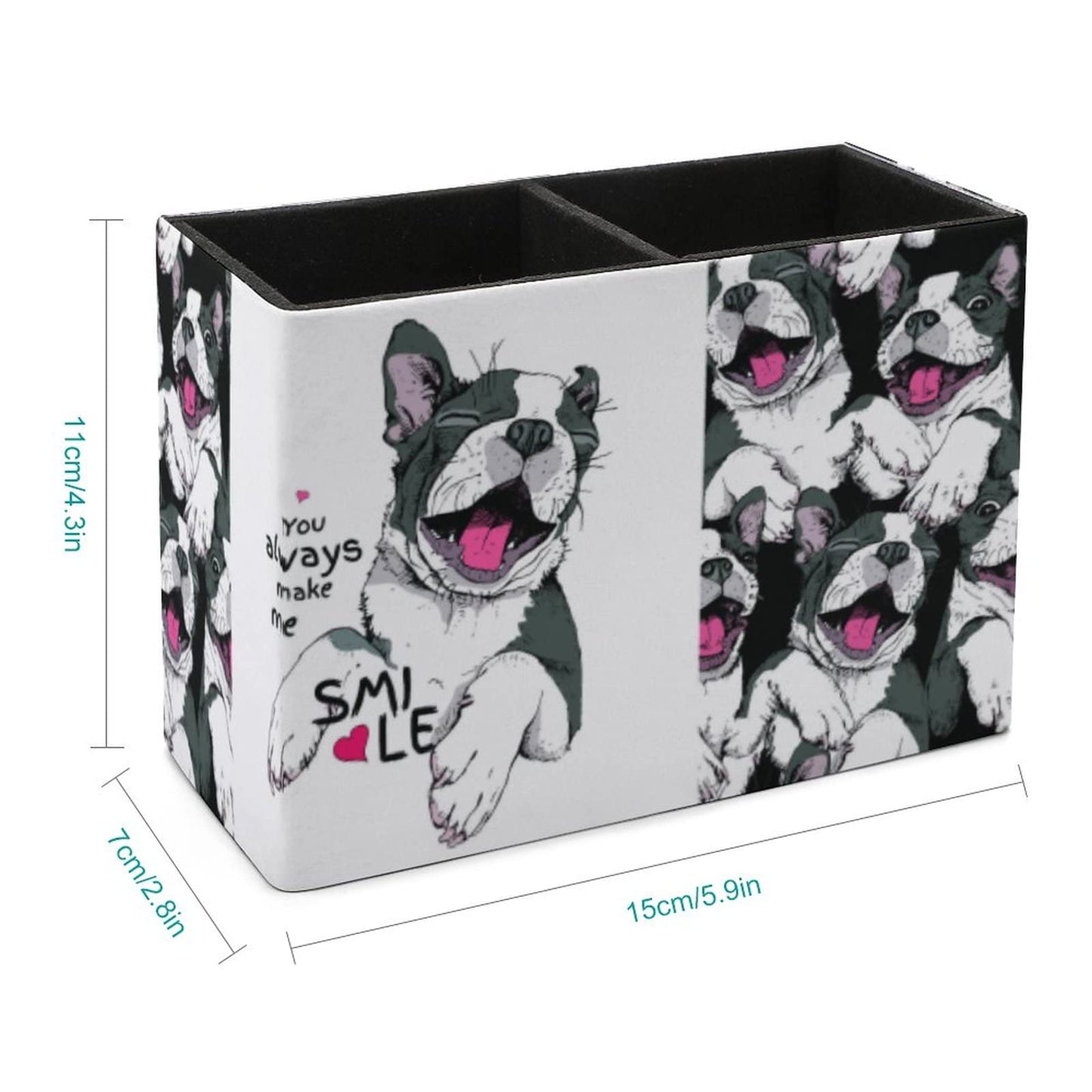 Niapessel Pencil Holder for Desk, Funny Boston Terrier Dog Pen Holder Storage Desktop Pen Organizer