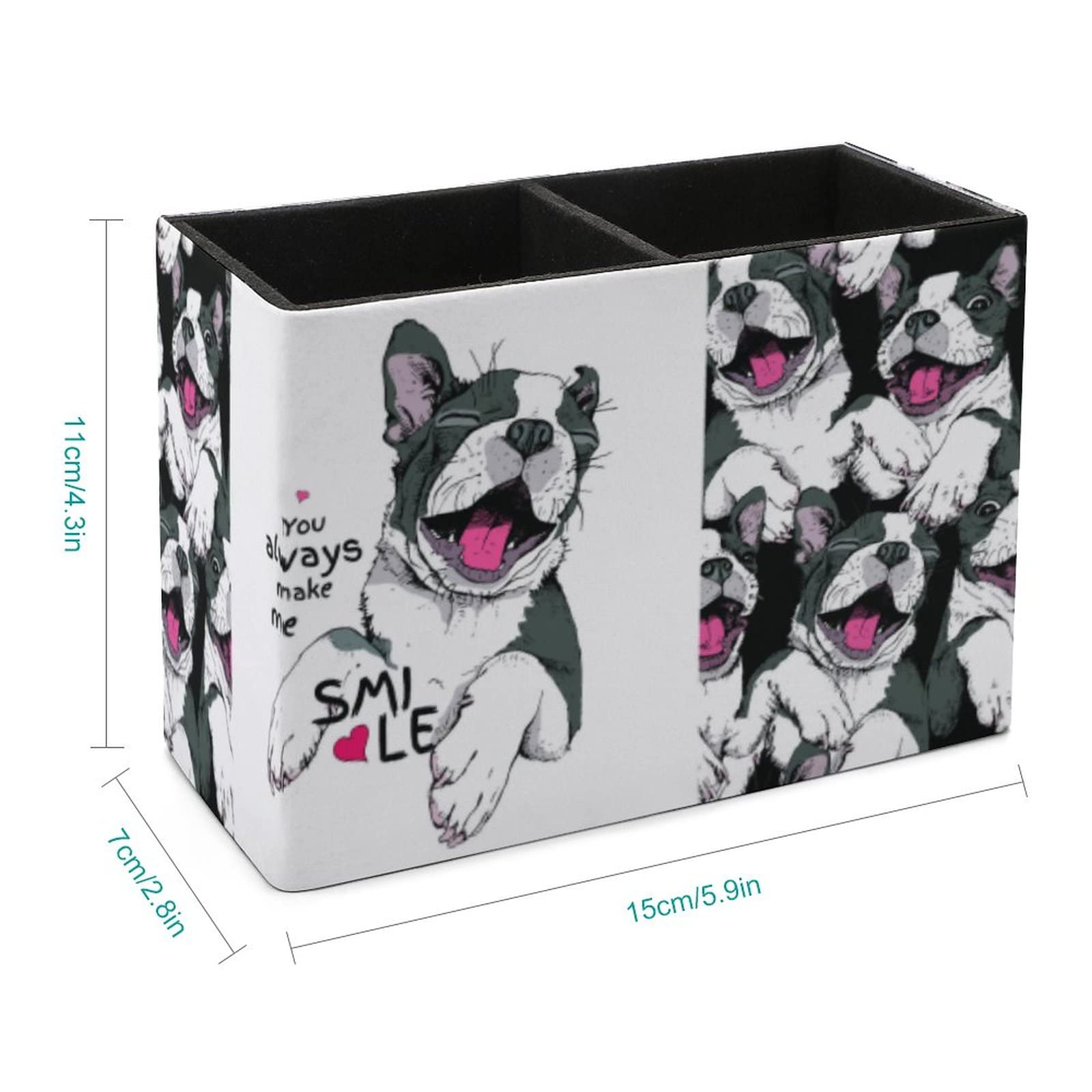 Niapessel Pencil Holder for Desk, Funny Boston Terrier Dog Pen Holder Storage Desktop Pen Organizer
