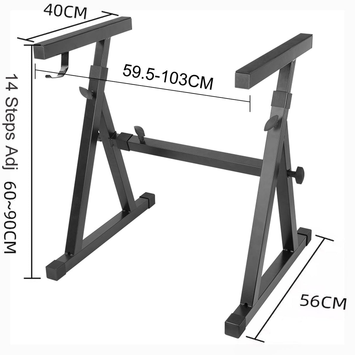 Duramex Heavy Duty Z-Style Keyboard Stand with 23.6-35.4"/60-90cm Adjustable Height and