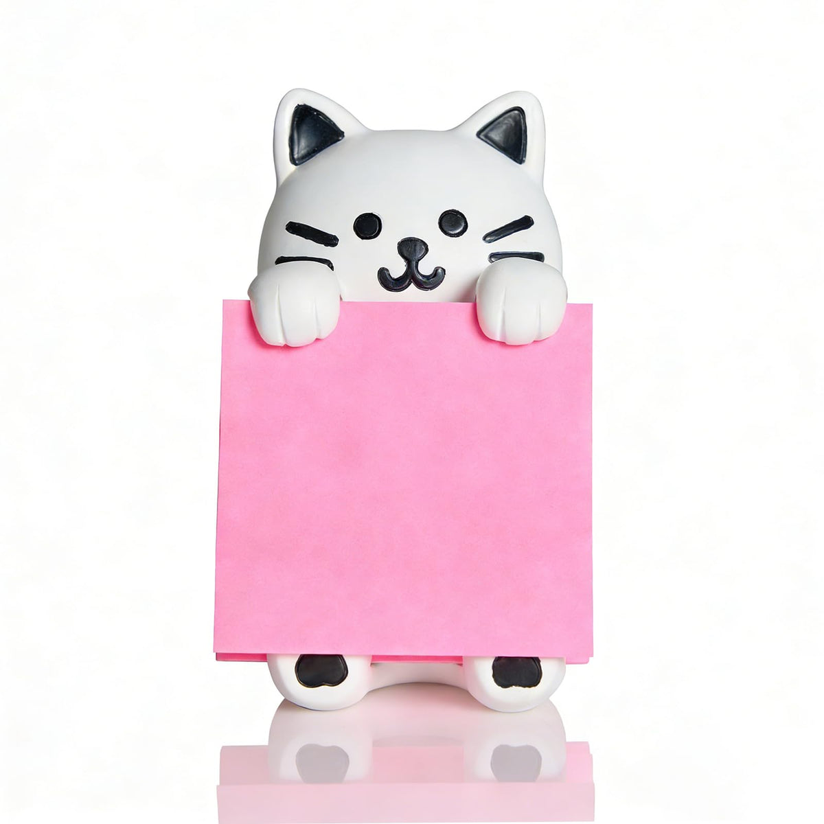 HORTIX Cat Pop-Up Sticky Note Dispenser for 3 x 3 in Notes, Black & White