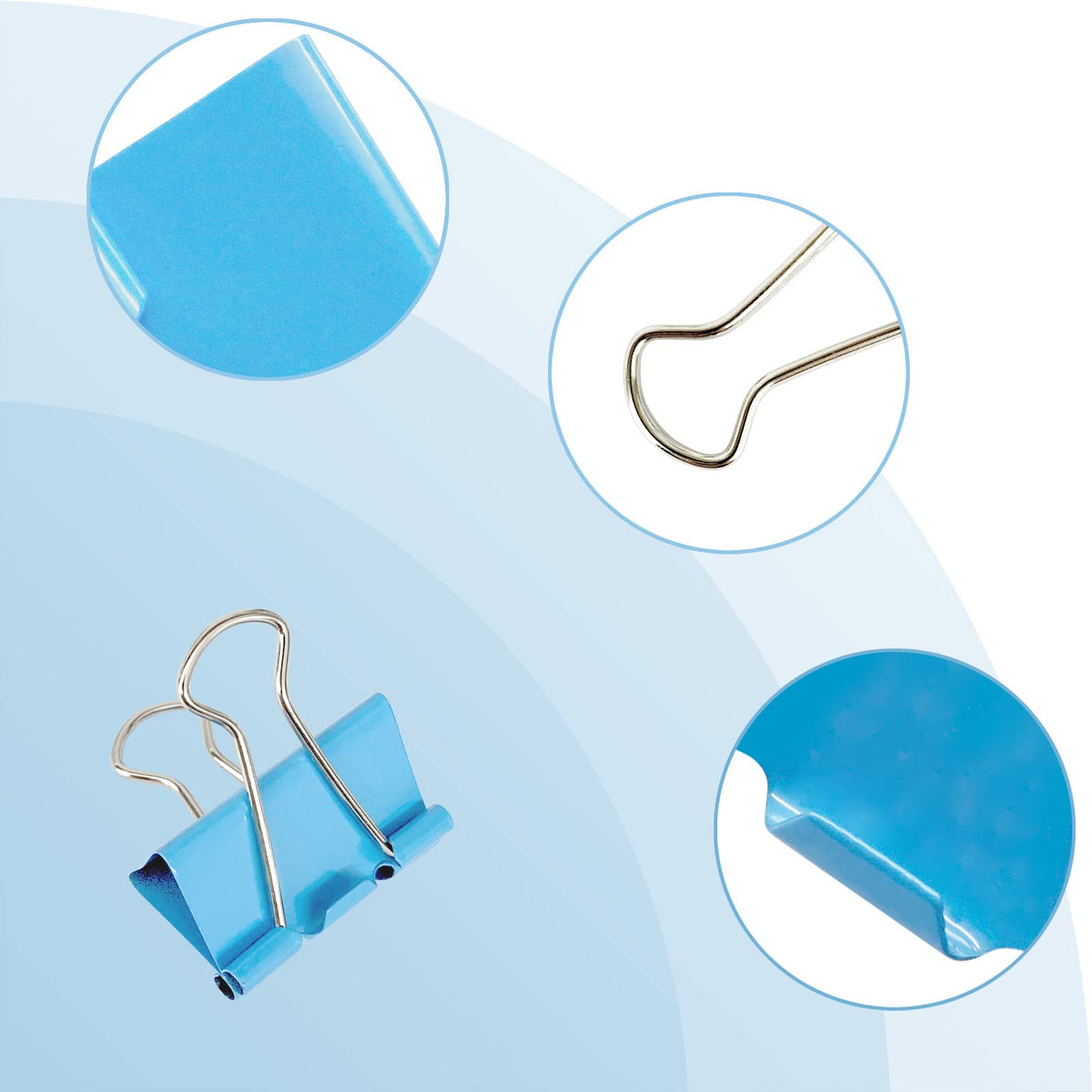Ykimok 48 Pcs Medium Binder Clips, 1.25 inch(32mm), Colored Binder Clips, Paper Clamps Medium Size