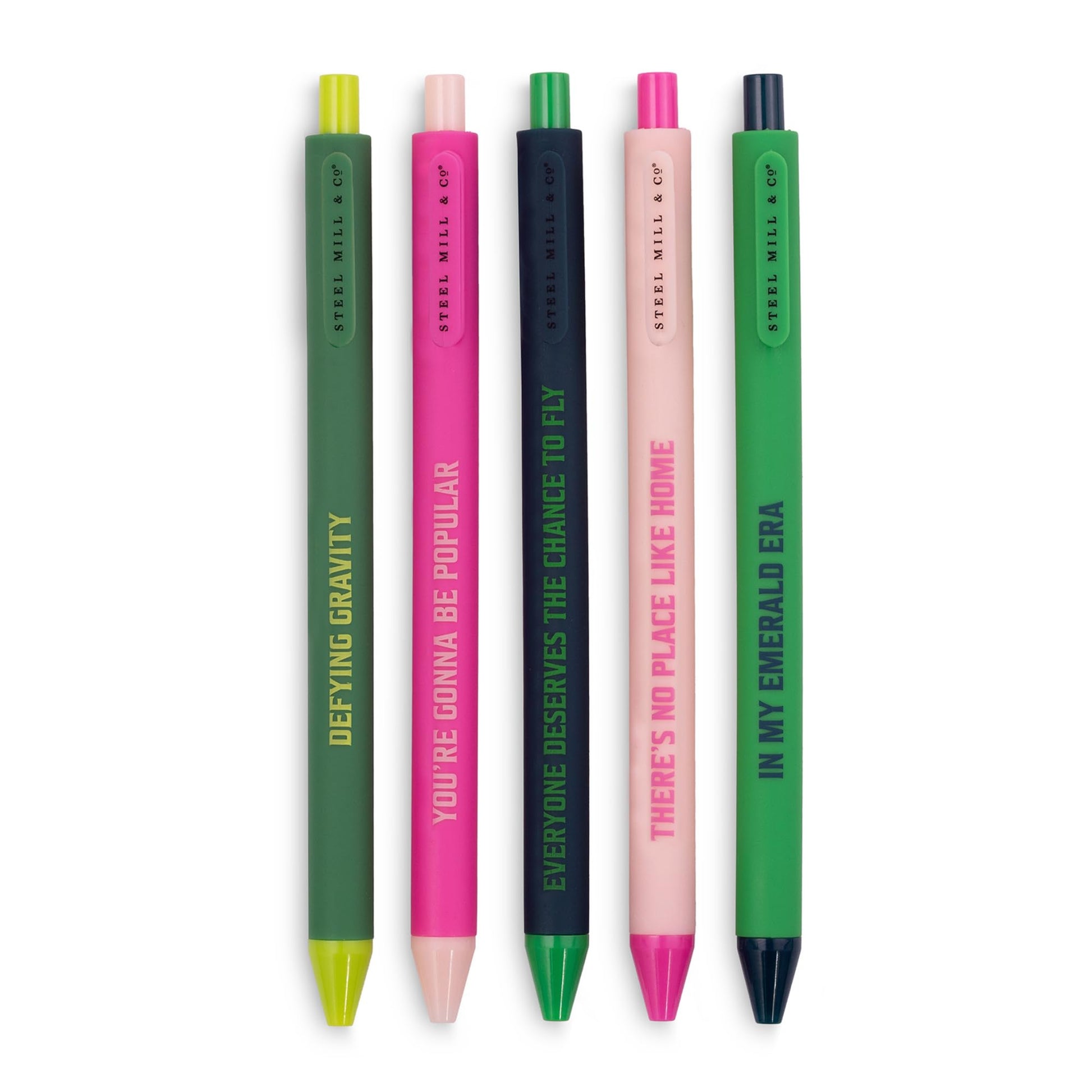 Steel Mill & Co. Wicked Gel Pen Set, Pink and Green